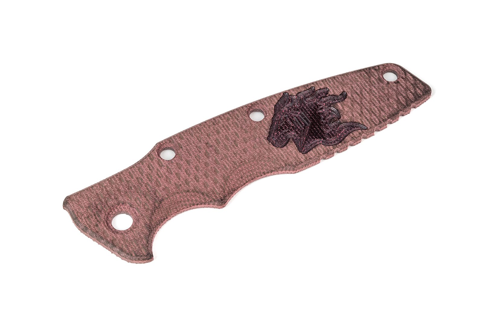 ExpProductCell_Eklipse 3.5"-Burgundy Micarta-Textured Scale-Milled Horse Head