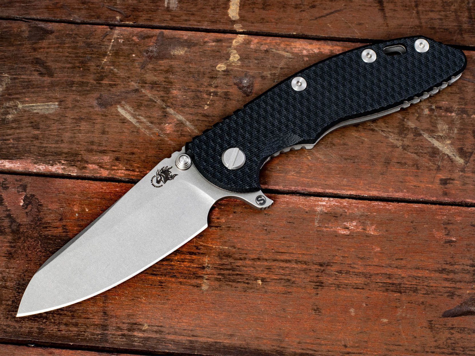 XM-18 3.5" Skinny Sheepsfoot-Working Finish-Black G10 XM-18 3.5" Skinny Sheepsfoot-Working Finish-Black G10
