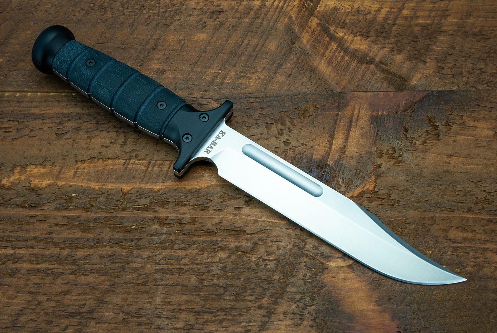 ExpProductCell_Rick Hinderer Knives "KaBar"-3V-Stonewash-Double Black Micarta