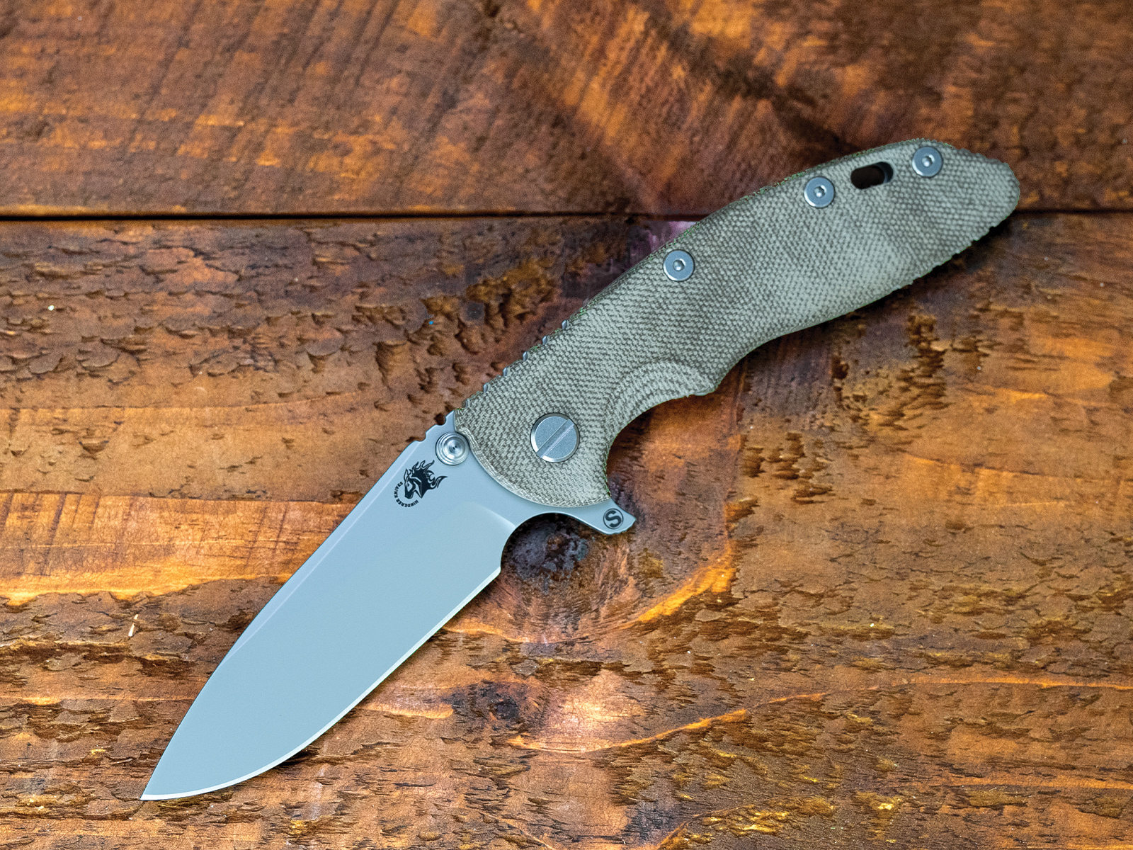 XM-18 3.5" Skinny Slicer-Flat Ground-Magnacut-Textured LS Bead Blast-Smooth Natural Micarta
