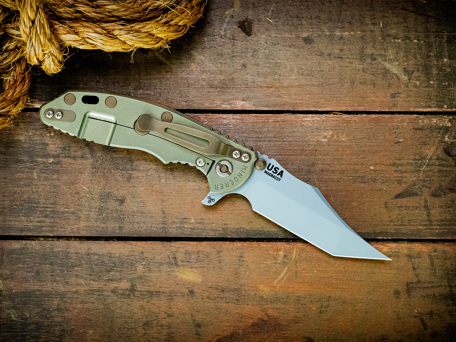 XM-18 3.5" Aggressor-Magnacut-Bead Blast Green-Macassar Ebony-Bronze Ti Hardware/TS XM-18 3.5" Aggressor-Magnacut-Bead Blast Green-Macassar Ebony-Bronze Ti Hardware/TS
