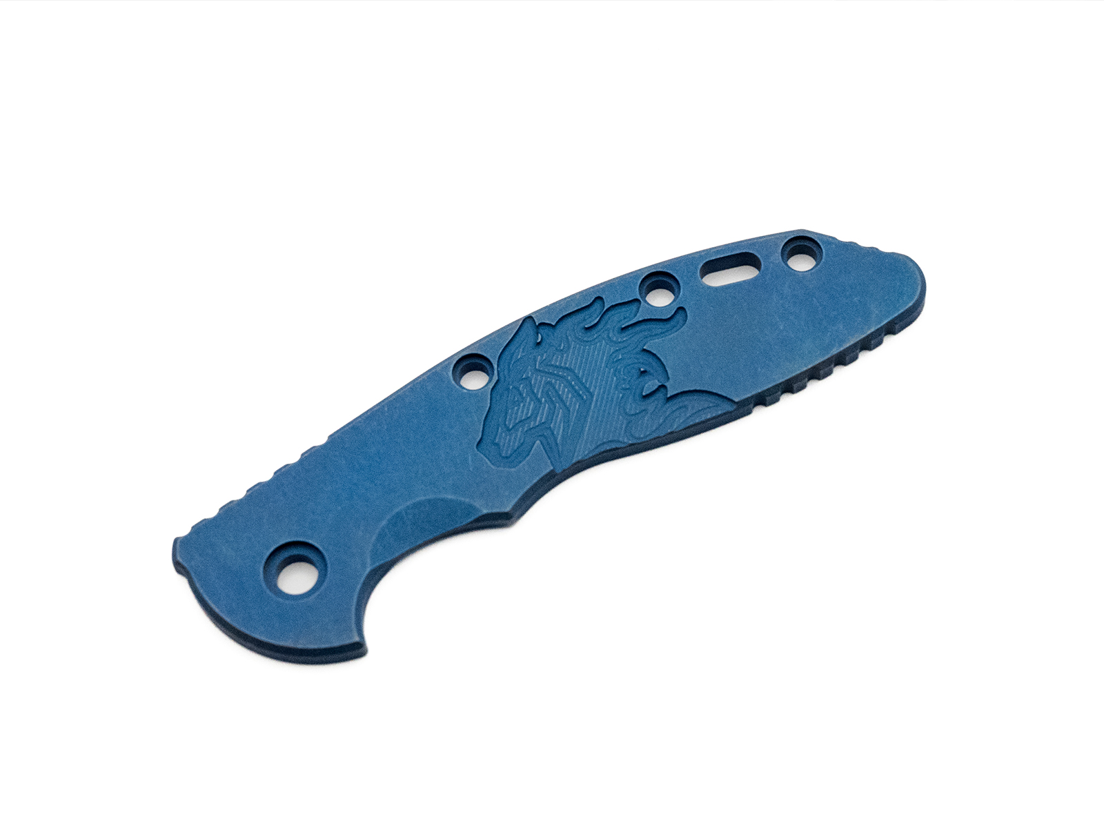 3.5" XM18 Titanium Scale-Milled Horse Head Logo-Smooth-Battle Blue 3.5" XM18 Titanium Scale-Milled Horse Head Logo-Smooth-Battle Blue