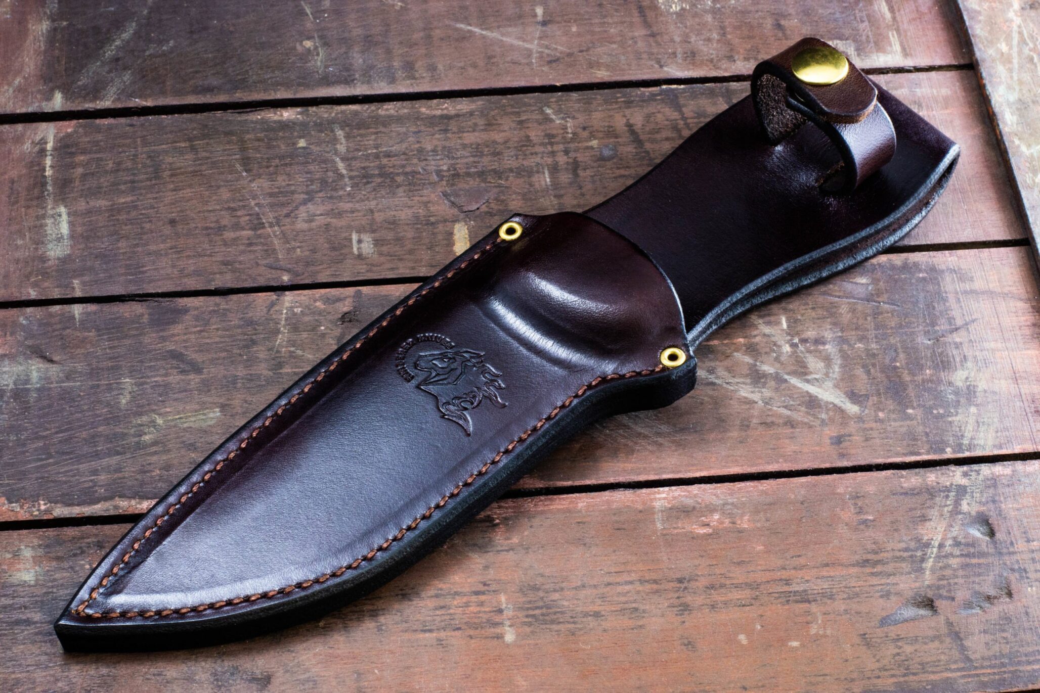 The Ranch Drop Point/Harpoon Spanto Sheath-Left Hand-Brown The Ranch Drop Point/Harpoon Spanto Sheath-Left Hand-Brown
