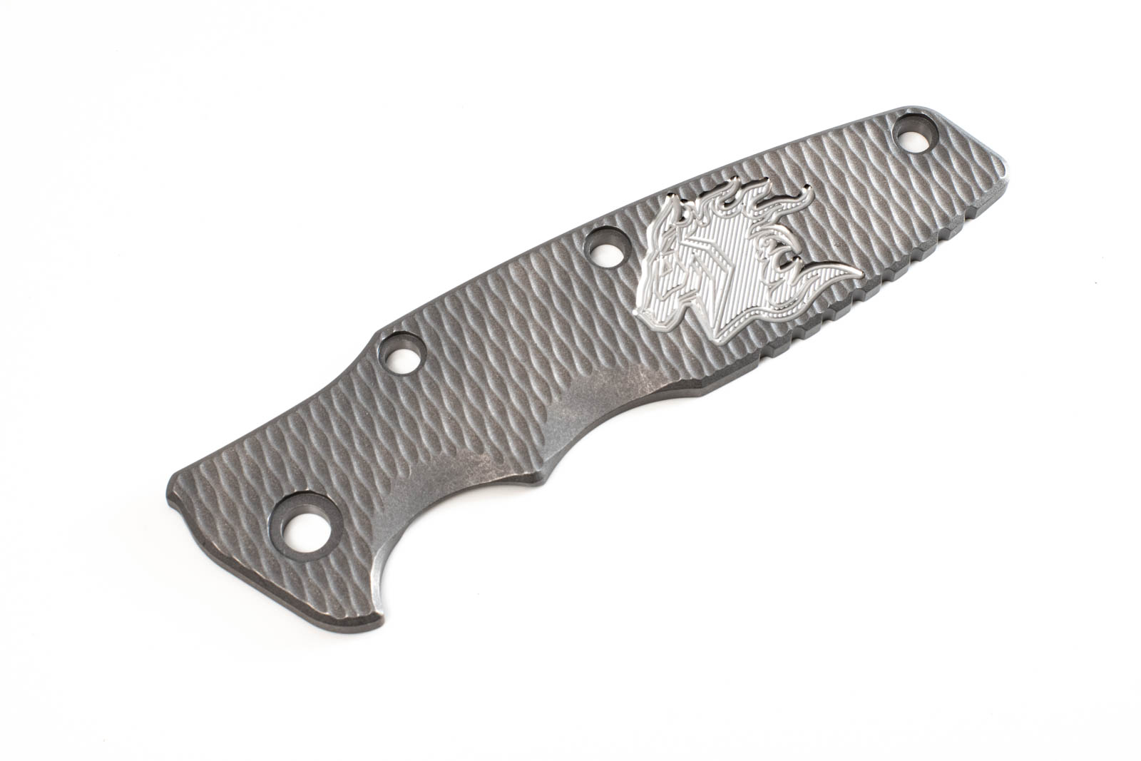 ExpProductCell_Eklipse 3.5"Titanium Scale-Milled Horse Head Logo-Textured-Working Finish/Silver