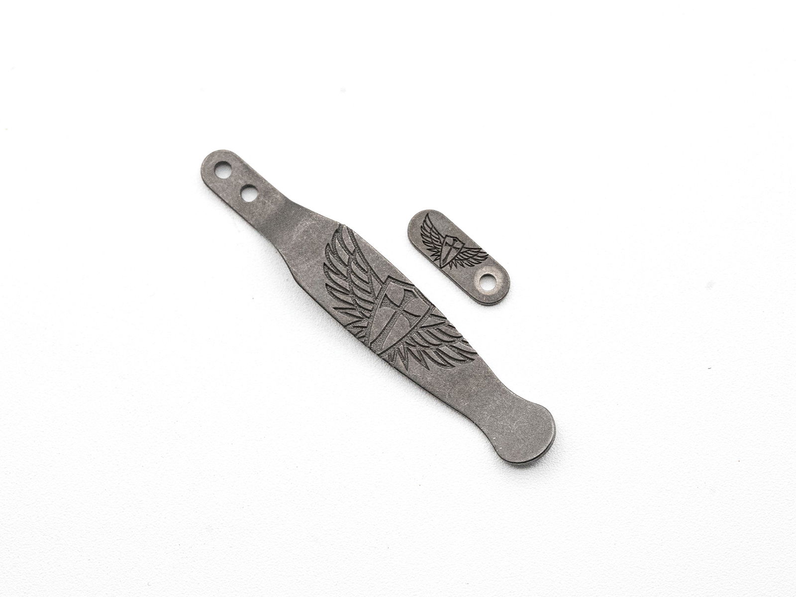 Steel Flame Winged Crusader-Deep Laser-Clip and Tab