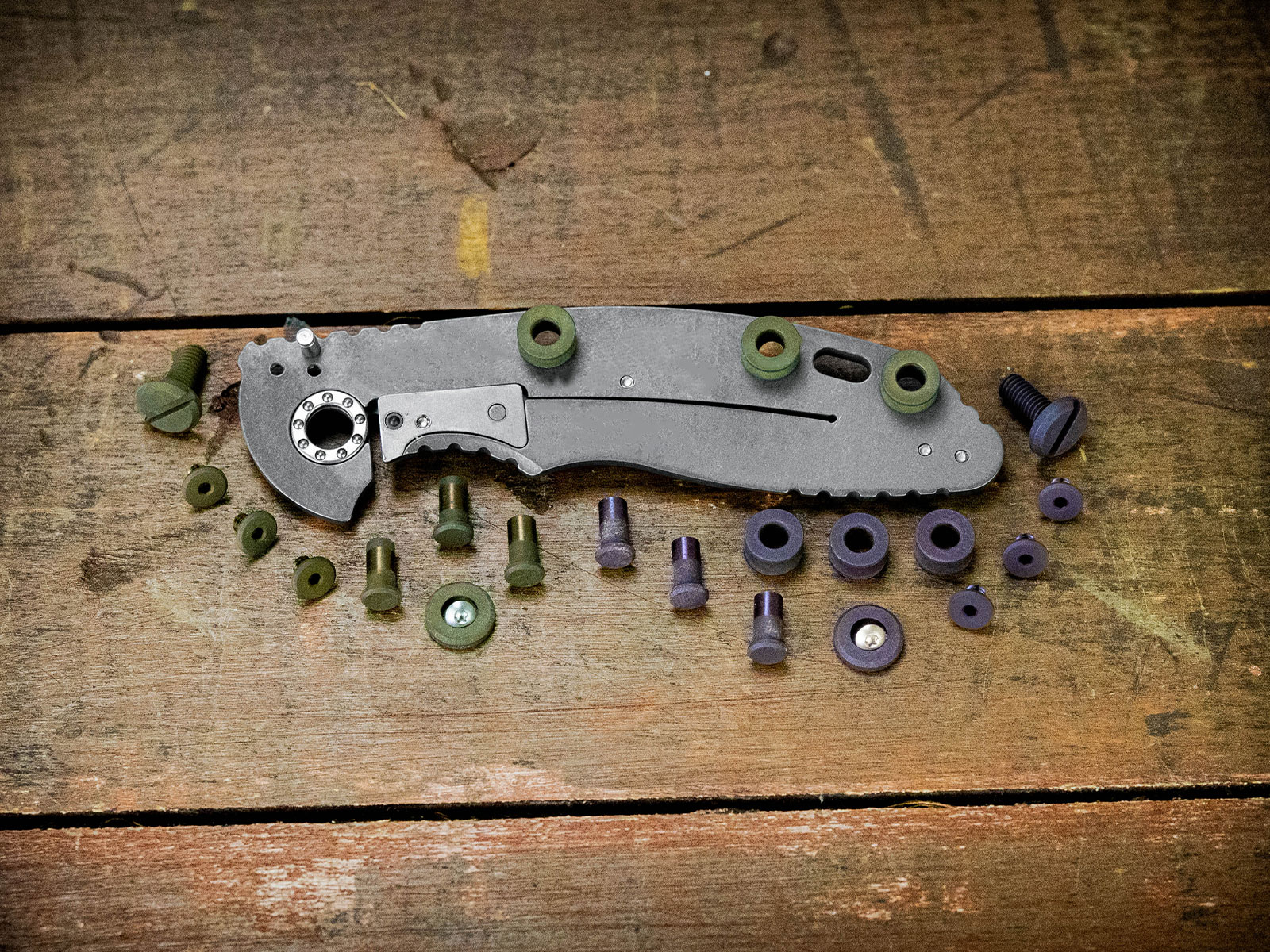 ExpProductCell_XM-18 3.0" Complete Hardware Kit-Titanium-Battle/Working Finish