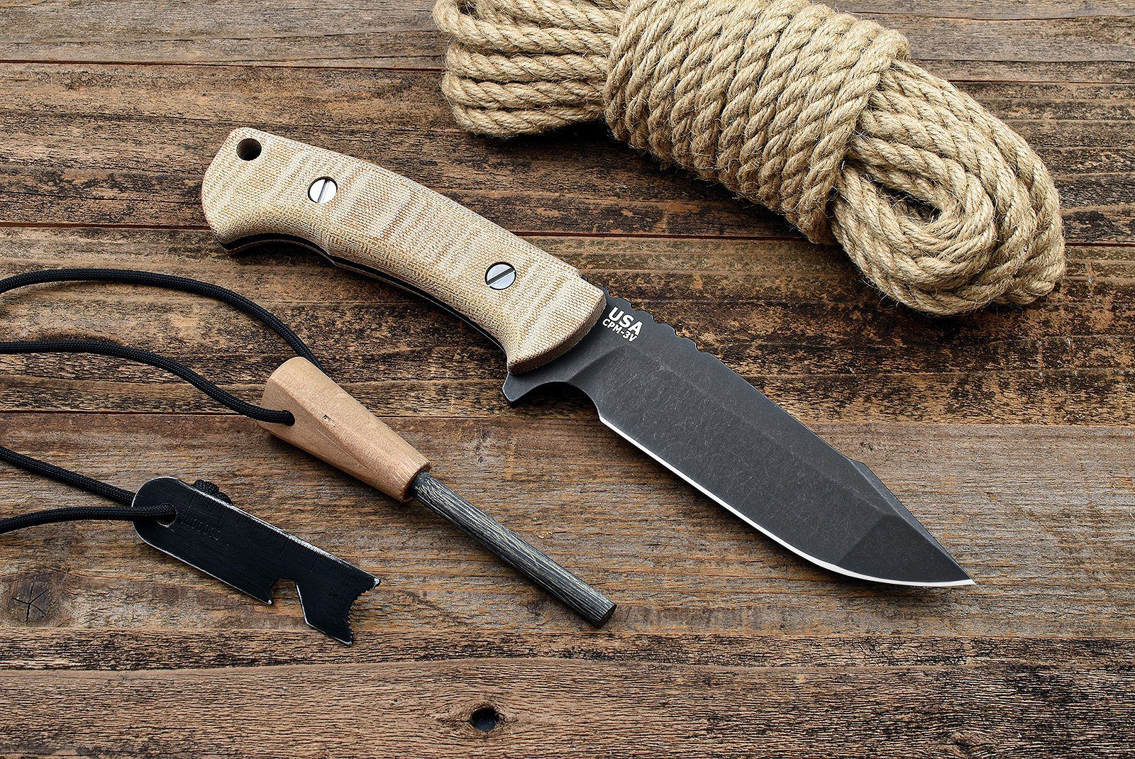 The Ranch Harpoon Spanto -Battle Black- Natural Canvas Micarta The Ranch Harpoon Spanto -Battle Black- Natural Canvas Micarta