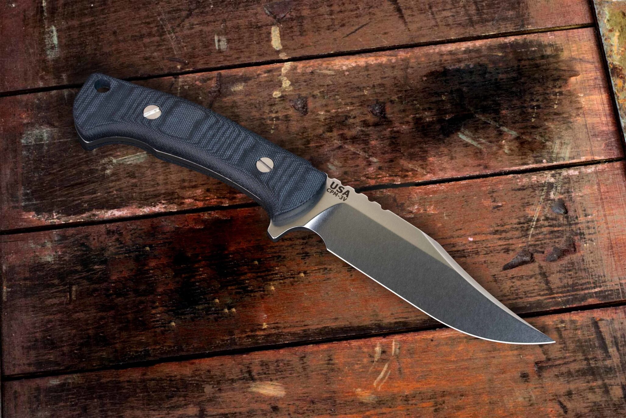 ExpProductCell_The Ranch Bowie-Stonewash-CPM 3V-Black Micarta