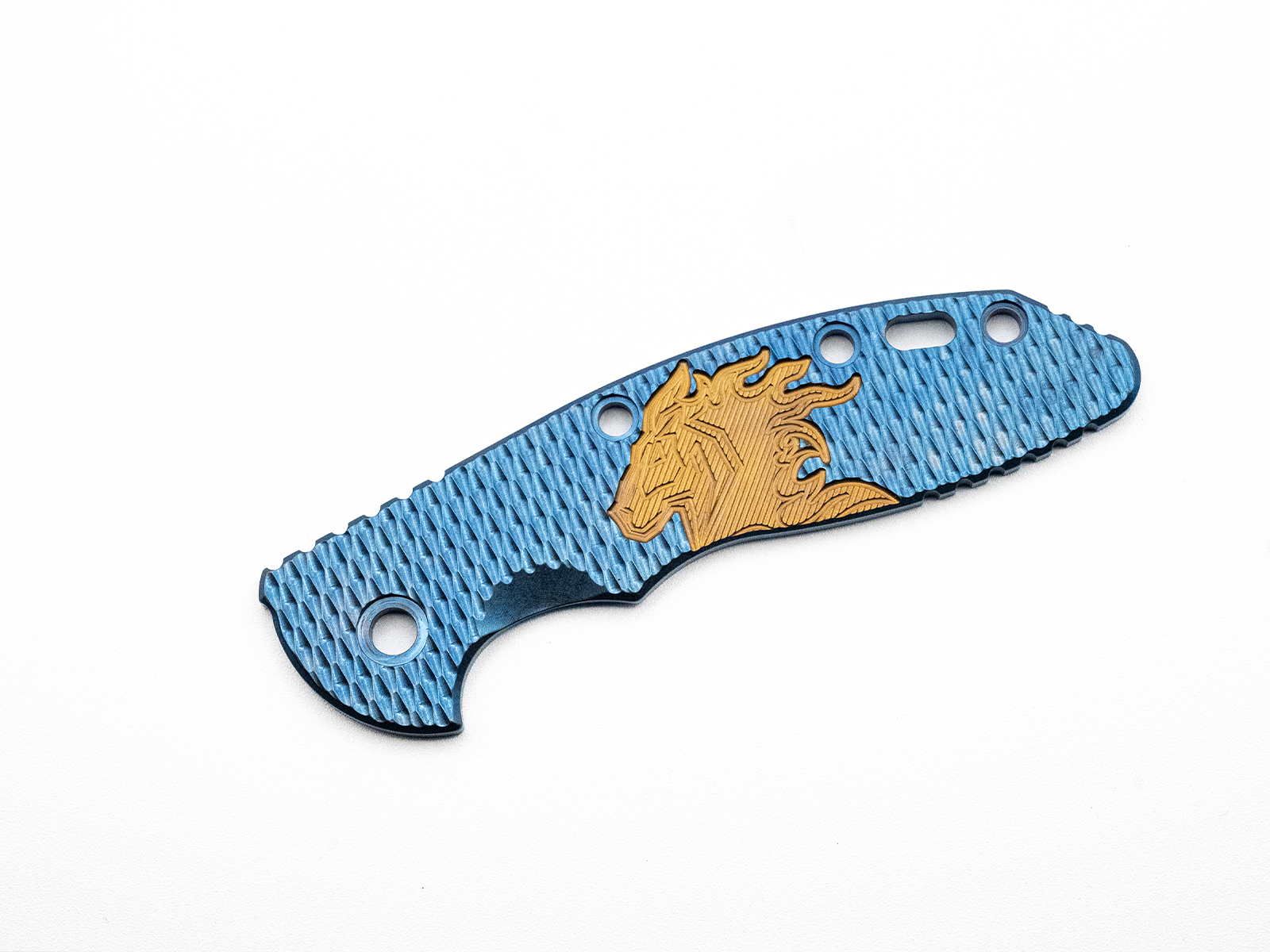 ExpProductCell_3.5" XM18 Titanium Scale-Milled Horse Head Logo-Textured-Stonewash Blue-Bronze/Bronze