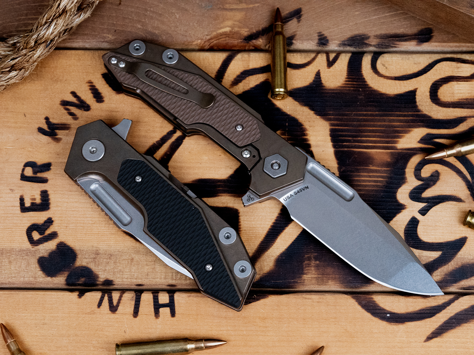 Full Track-Spanto-S45VN-Stonewash Bronze-G10 Full Track-Spanto-S45VN-Stonewash Bronze-G10
