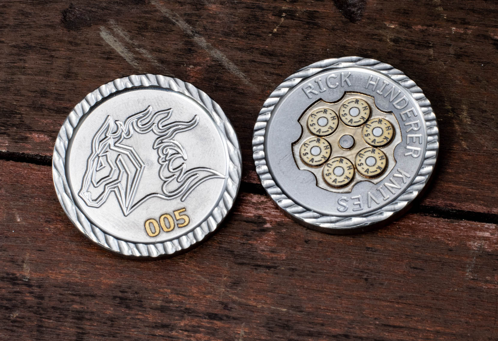"Six-Gun" Titanium Challange Coin "Six-Gun" Titanium Challange Coin