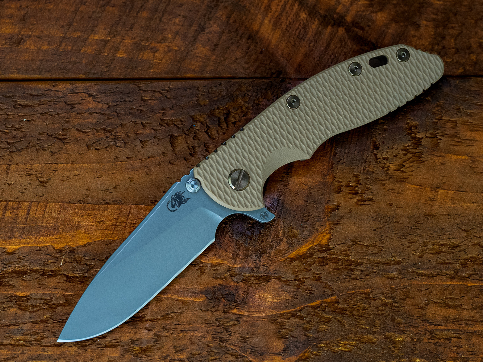 XM-18 3.5- Slicer Hollow Ground-S45VN-Battle Bronze-Coyote G10-Bronze Ti Hardware XM-18 3.5- Slicer Hollow Ground-S45VN-Battle Bronze-Coyote G10-Bronze Ti Hardware