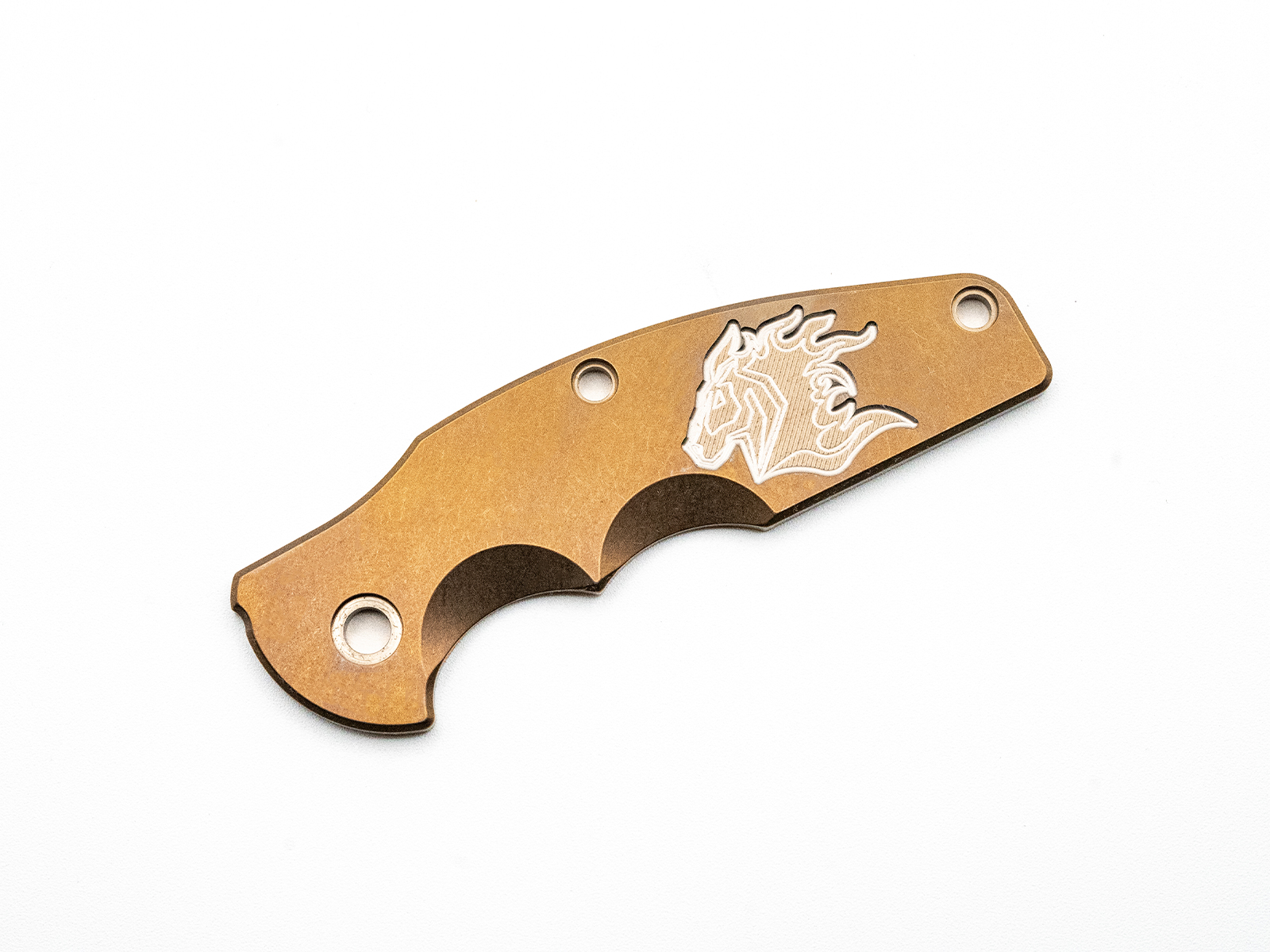 ExpProductCell_Jurassic Titanium Scale-Milled Horse Head Logo-Smooth-Stonewash Bronze-Silver/Bronze