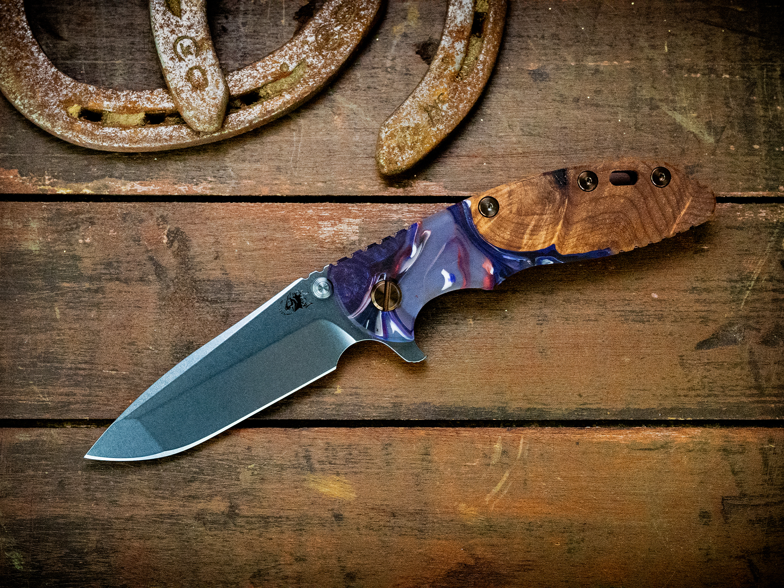 ExpProductCell_XM-18 3.5" Spanto-S45VN-Stonewash Purple-Wood/Resin-Bronze Ti Hardware