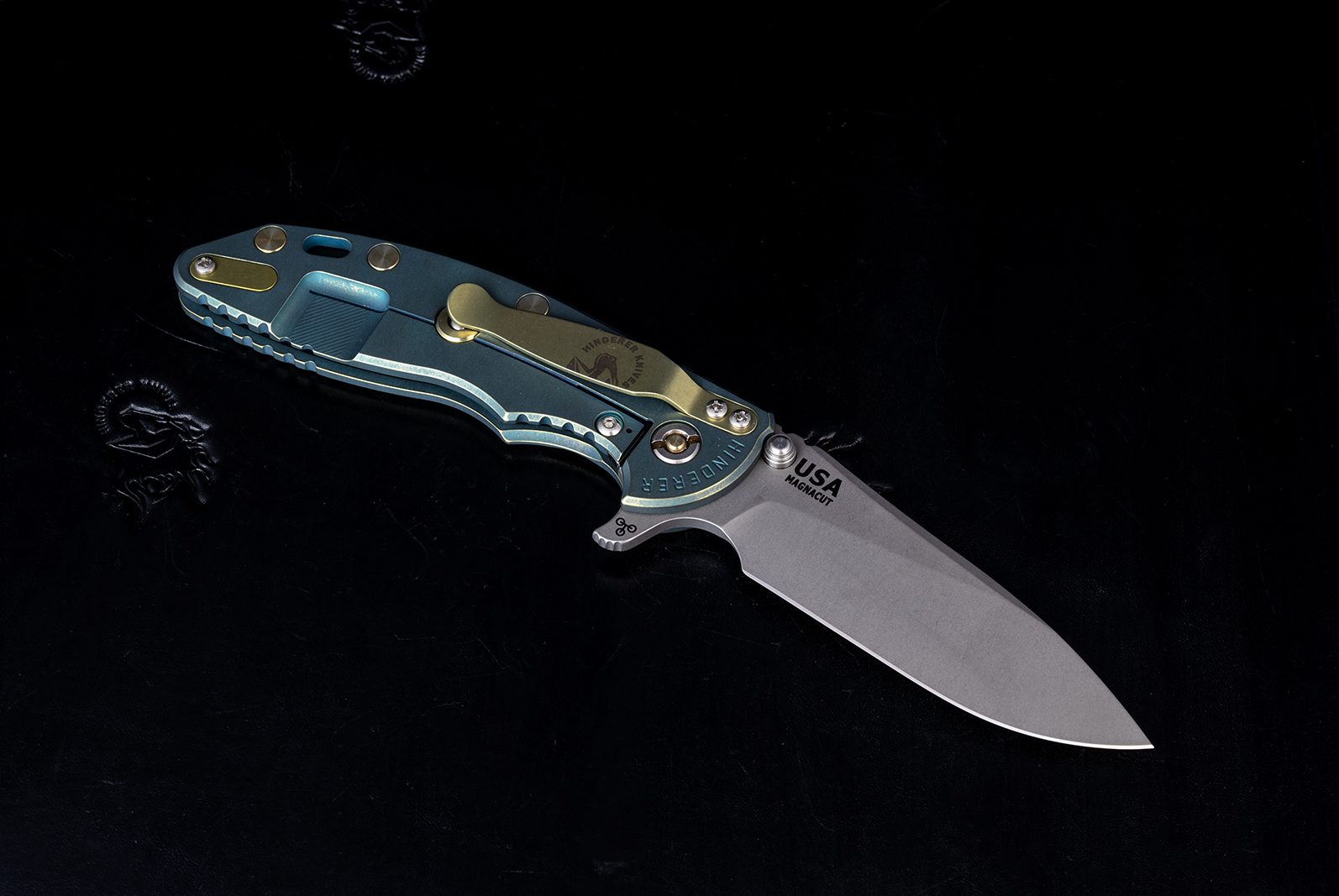 XM-18 3.5" Skinny Slicer-Flat Ground-Magnacut-Double Ano-Smooth Titanium-Titanium Hardware XM-18 3.5" Skinny Slicer-Flat Ground-Magnacut-Double Ano-Smooth Titanium-Titanium Hardware