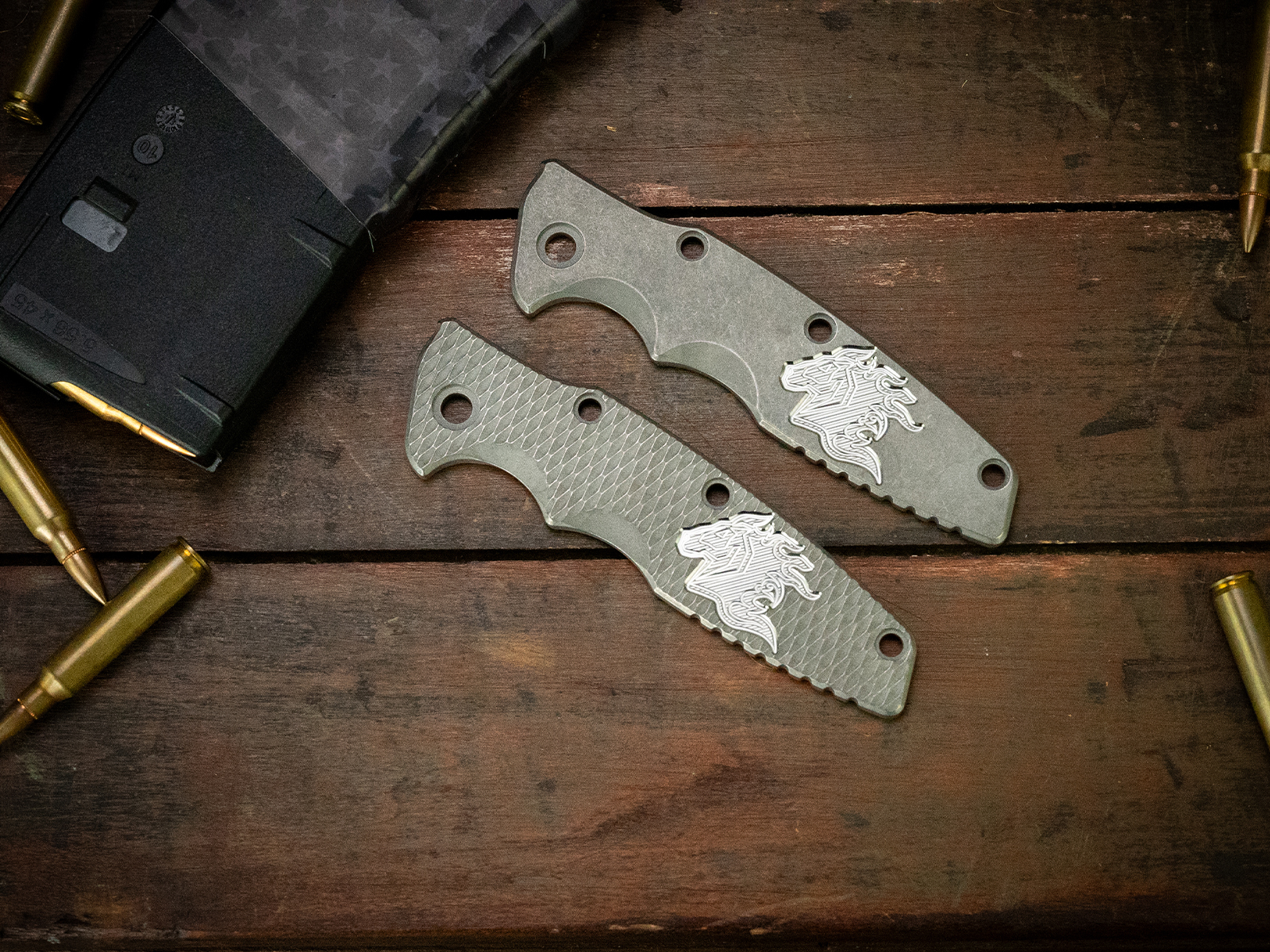 Eklipse 3.5"Titanium Scale-Milled Horse Head Logo-Working Finish Eklipse 3.5"Titanium Scale-Milled Horse Head Logo-Working Finish