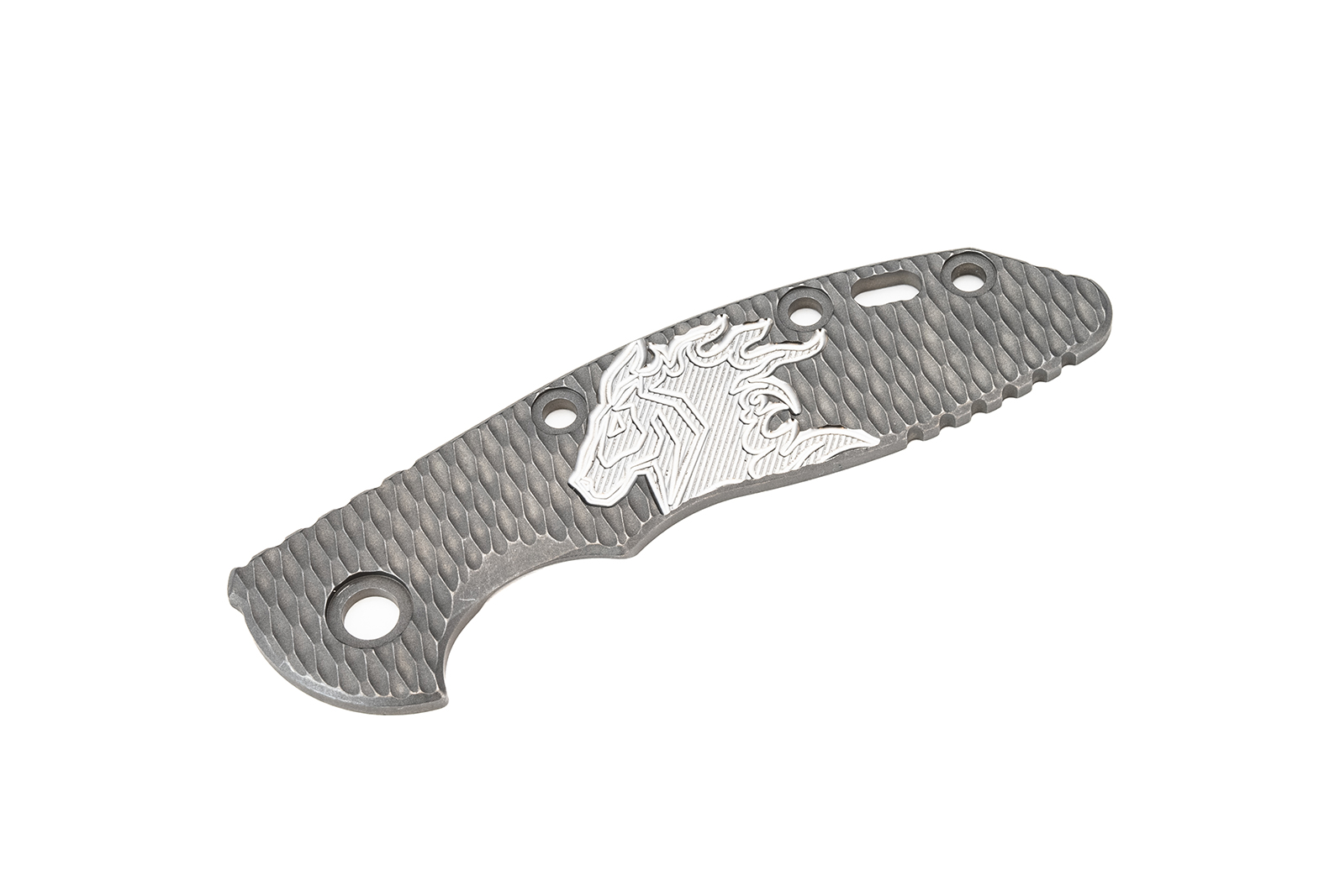 3.0" XM18 Titanium Scale-Engraved-Textured-Working Finish-Silver 3.0" XM18 Titanium Scale-Engraved-Textured-Working Finish-Silver