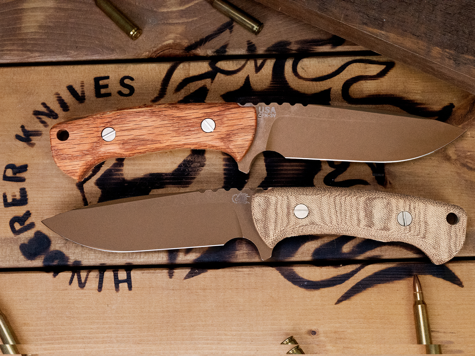 ExpProductCell_The Ranch-Spearpoint-Cerakote Barrett Brown-CPM 3V-Micarta and Wood ExpProductCell_The Ranch-Spearpoint-Cerakote Barrett Brown-CPM 3V-Micarta and Wood