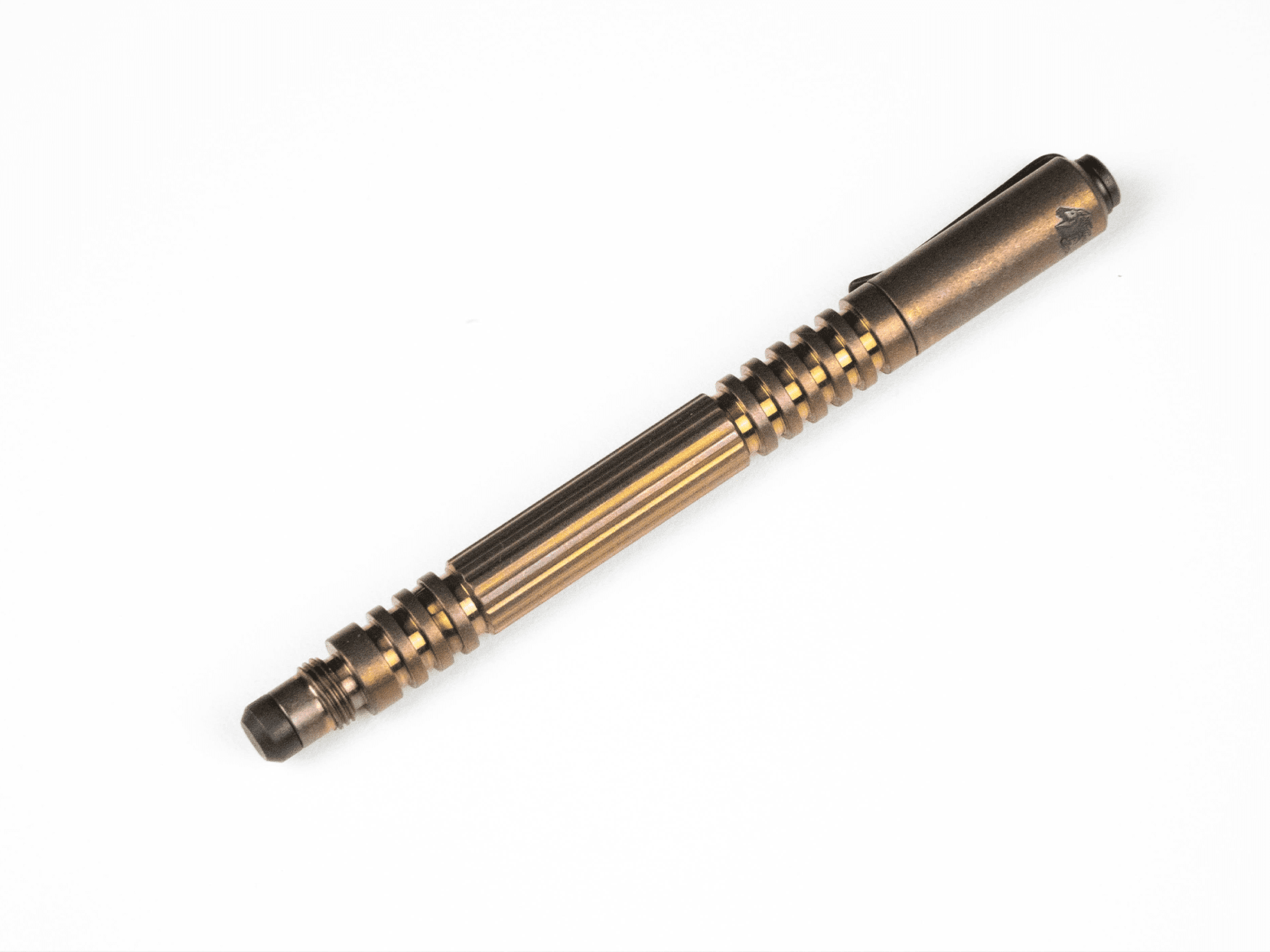 ExpProductCell_Investigator Pen-Titanium - Straight Flute - Stonewash Bronze- Black Hardware