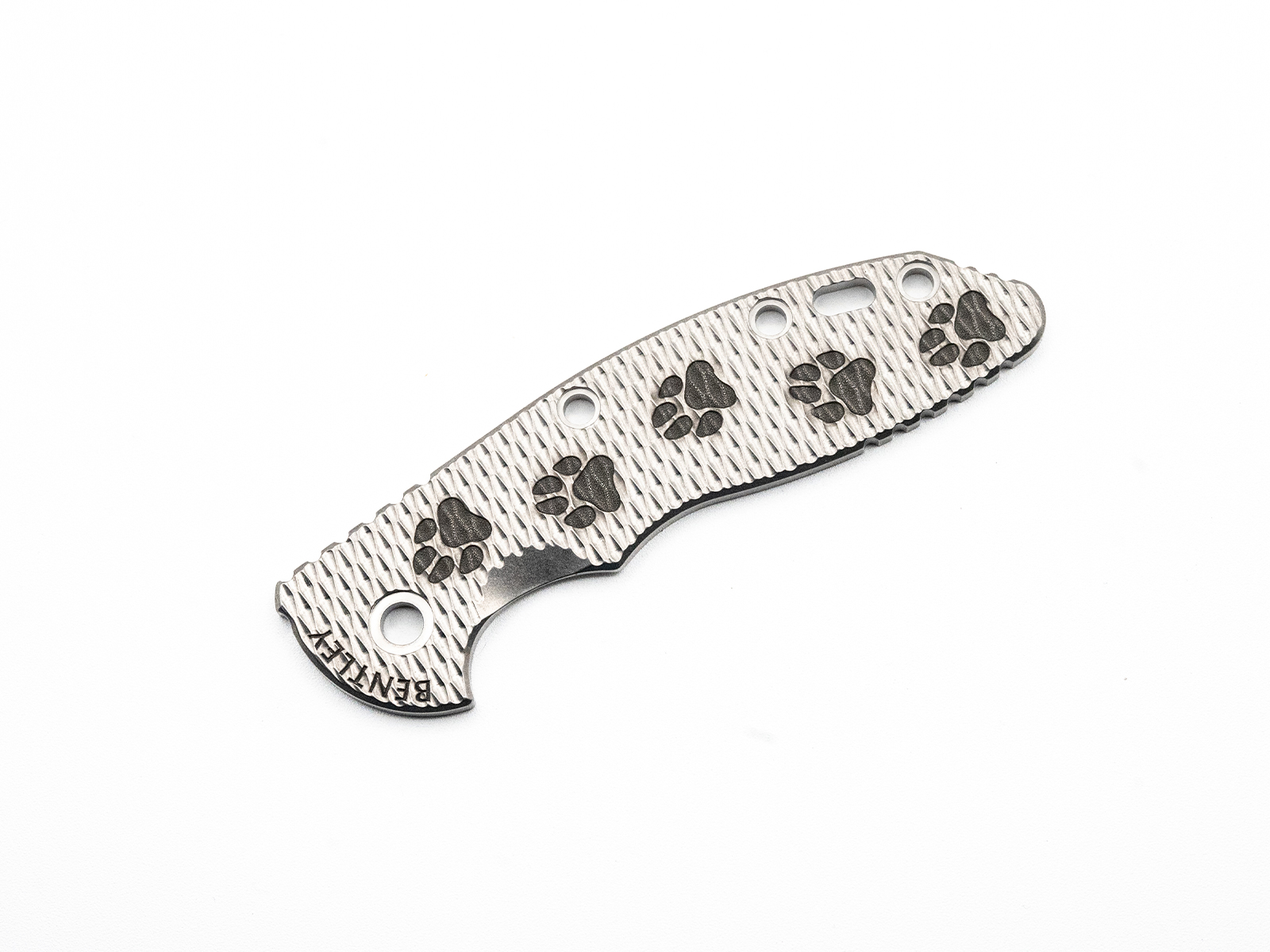 ExpProductCell_XM-18 3.5" Titanium Scale-Textured-Dog Paw with Your Dogs Name