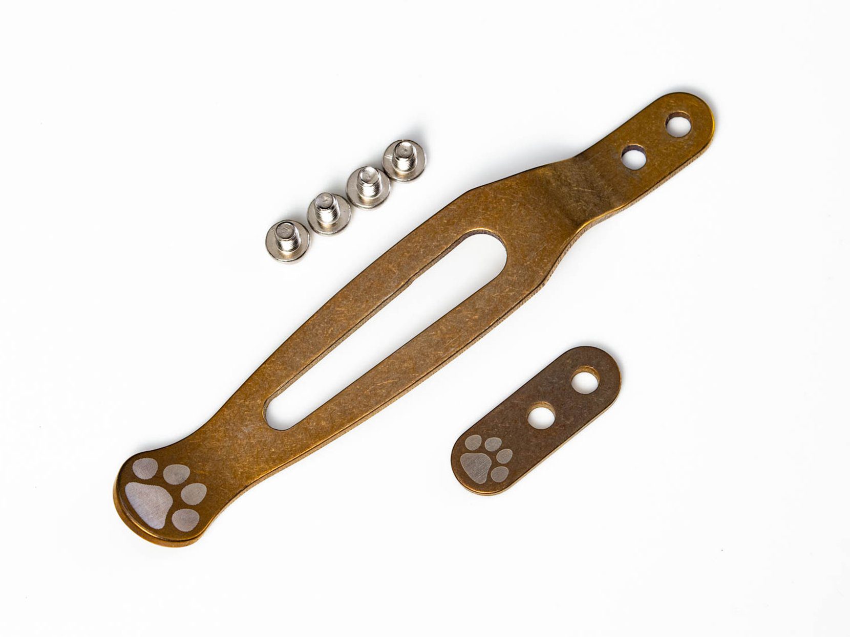Silver Dog Paw-Stonewash Bronze-Clip and Tab Silver Dog Paw-Stonewash Bronze-Clip and Tab