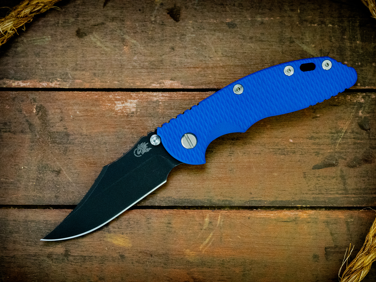 XM-18 3.5"-Non Flipper-Bowie-Battle Black-Blue G10 XM-18 3.5"-Non Flipper-Bowie-Battle Black-Blue G10