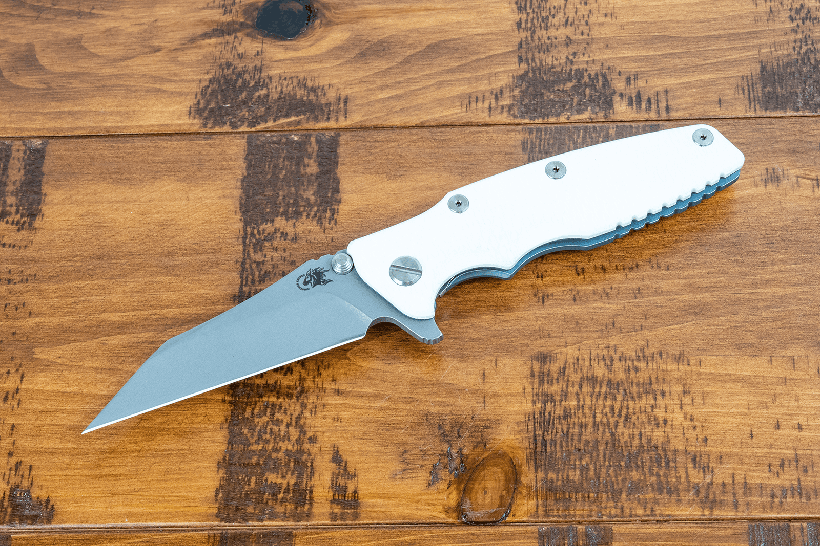 Eklipse-Wharncliffe-CPM20CV-Battle Blue-White G10-Titanium Hardware Eklipse-Wharncliffe-CPM20CV-Battle Blue-White G10-Titanium Hardware