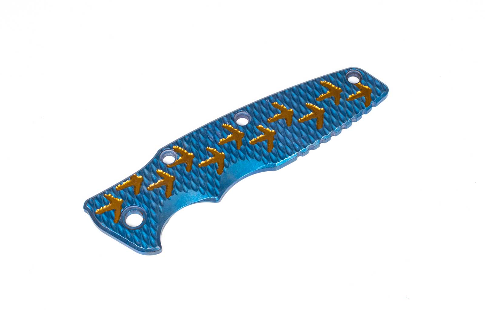 ExpProductCell_Eklipse 3.5"Titanium Scale-Milled "Tracks" Textured-Stonewash Blue/Bronze