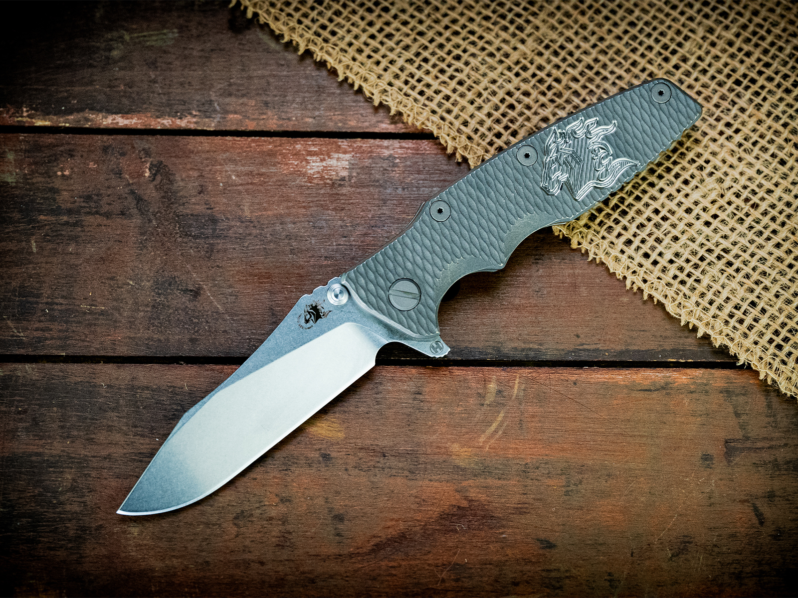 Eklipse 3.5"-S45VN-Slicer-Hollow Ground-Working Finish Full Ti-Milled Horsehead-Working Finish Titanium Hardware Eklipse 3.5"-S45VN-Slicer-Hollow Ground-Working Finish Full Ti-Milled Horsehead-Working Finish Titanium Hardware