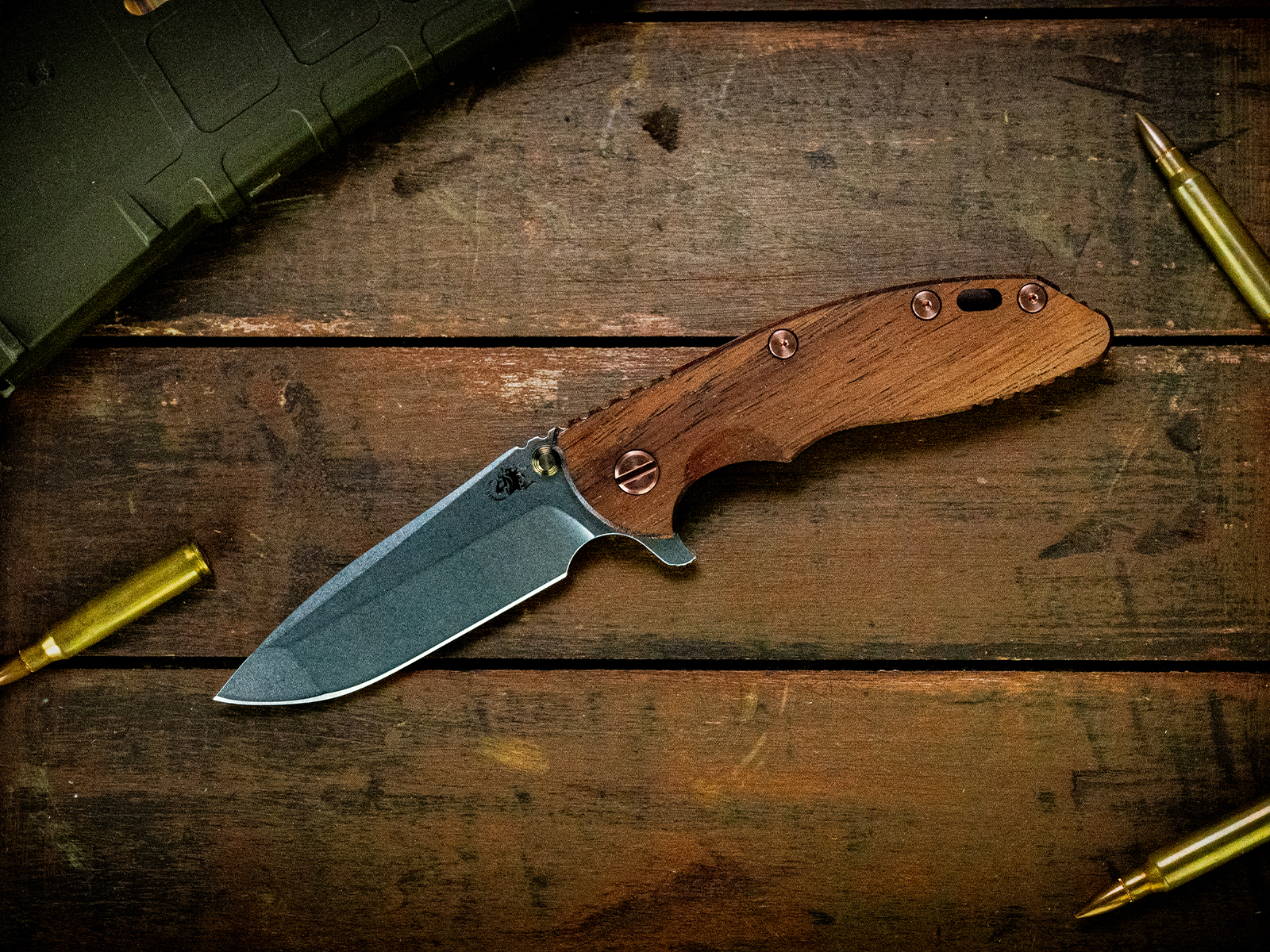 ExpProductCell_XM-18 3.5" Spanto-S45VN-Stonewash Bronze-Koa-Copper Hardware/Ti TS