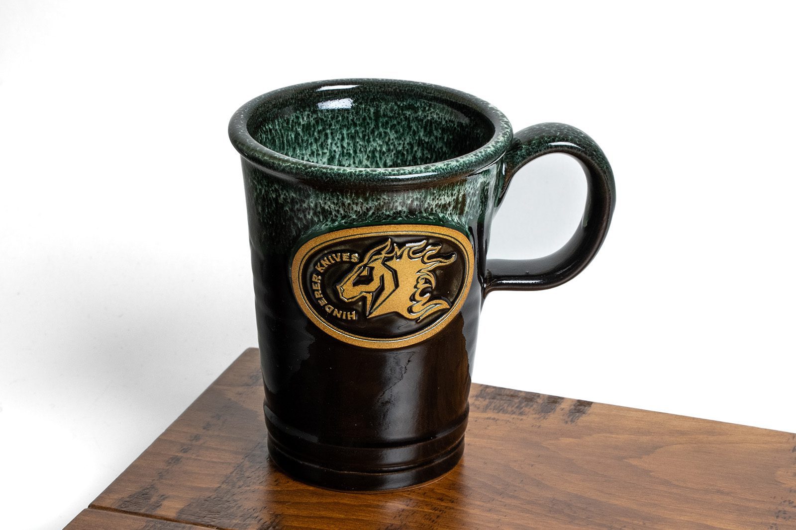 ExpProductCell_Hinderer Knives/Deneen Pottery "Commuter Mug"-Black/Hunter Green/White