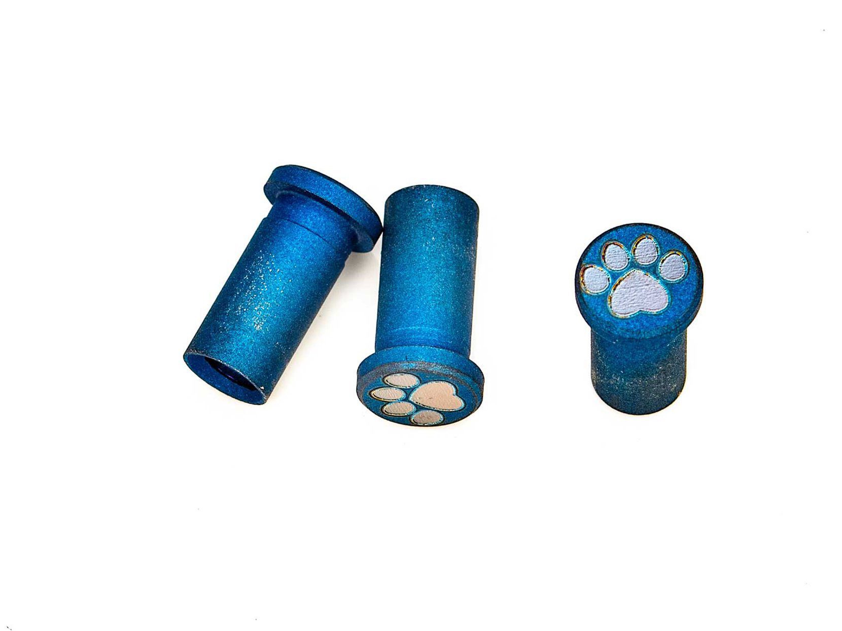 XM-18 3.5" Handle Nut Set-Titanium-Battle Blue/Silver Paws XM-18 3.5" Handle Nut Set-Titanium-Battle Blue/Silver Paws