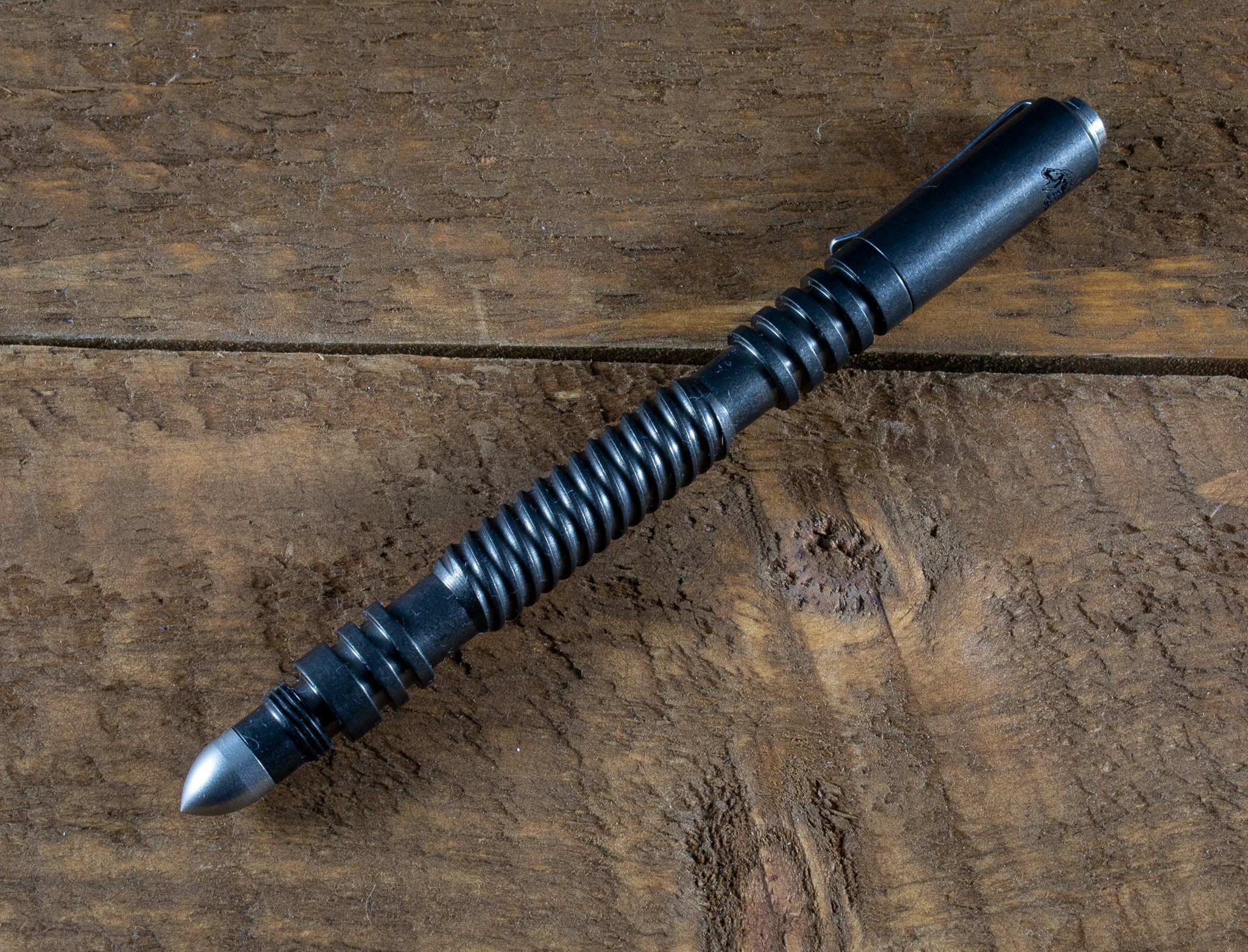 Investigator Spiral Pen- Stonewash Black DLC Stainless Steel Investigator Spiral Pen- Stonewash Black DLC Stainless Steel