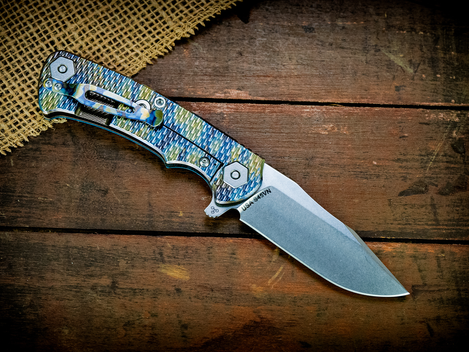 Project X-Clip Point-S45VN-Stonewash Paint Ano-Arctic Storm FCF Project X-Clip Point-S45VN-Stonewash Paint Ano-Arctic Storm FCF