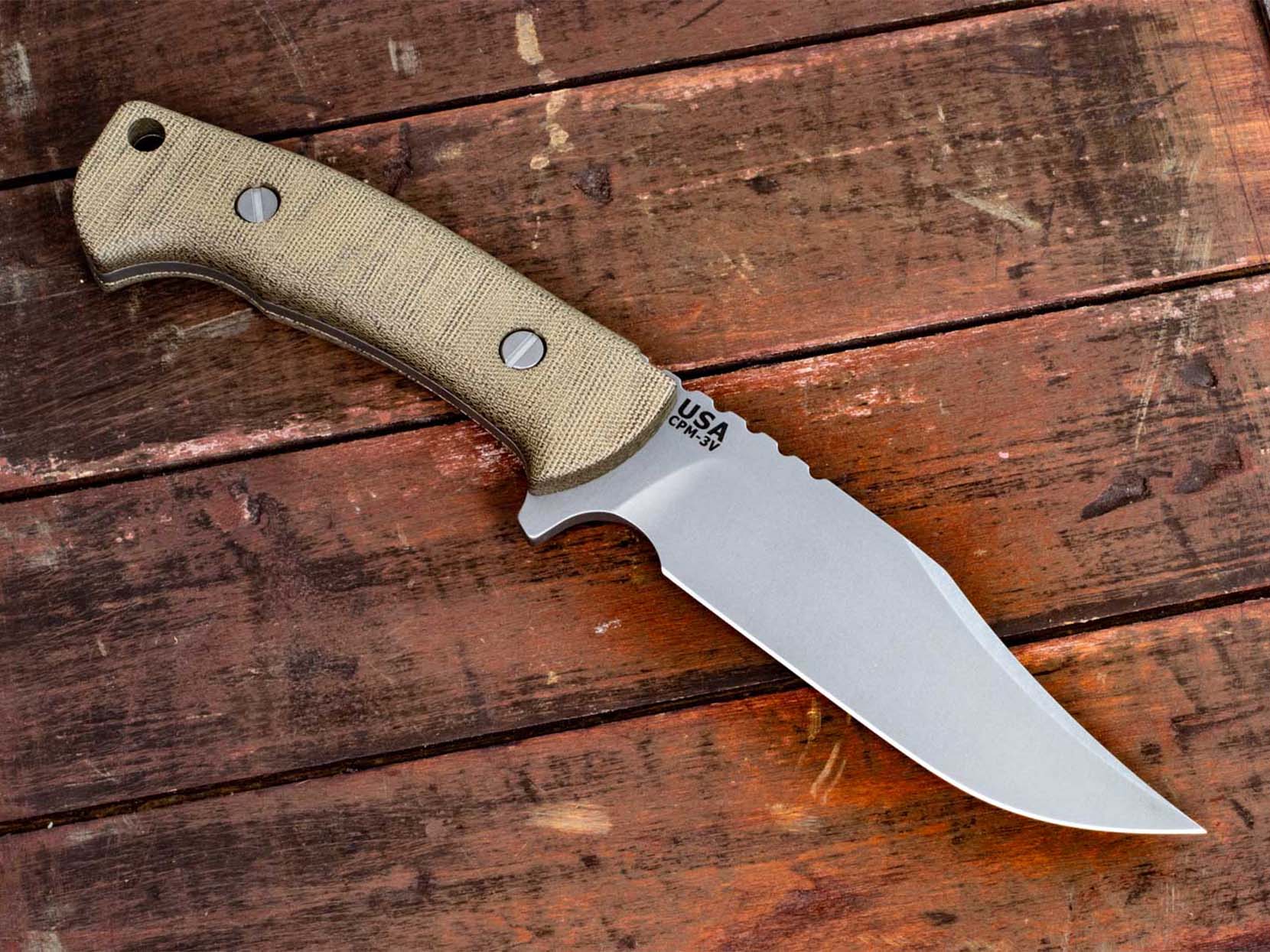 The Ranch Bowie-Working Finish CPM 3V-OD Green Micarta-Ricks Special The Ranch Bowie-Working Finish CPM 3V-OD Green Micarta-Ricks Special