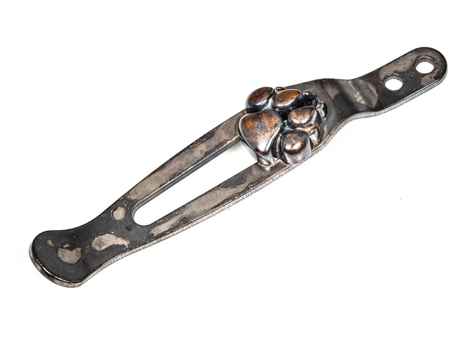 Hinderer Knives/Steel Flame 3D Dog Paw Clip-Bronze Hinderer Knives/Steel Flame 3D Dog Paw Clip-Bronze