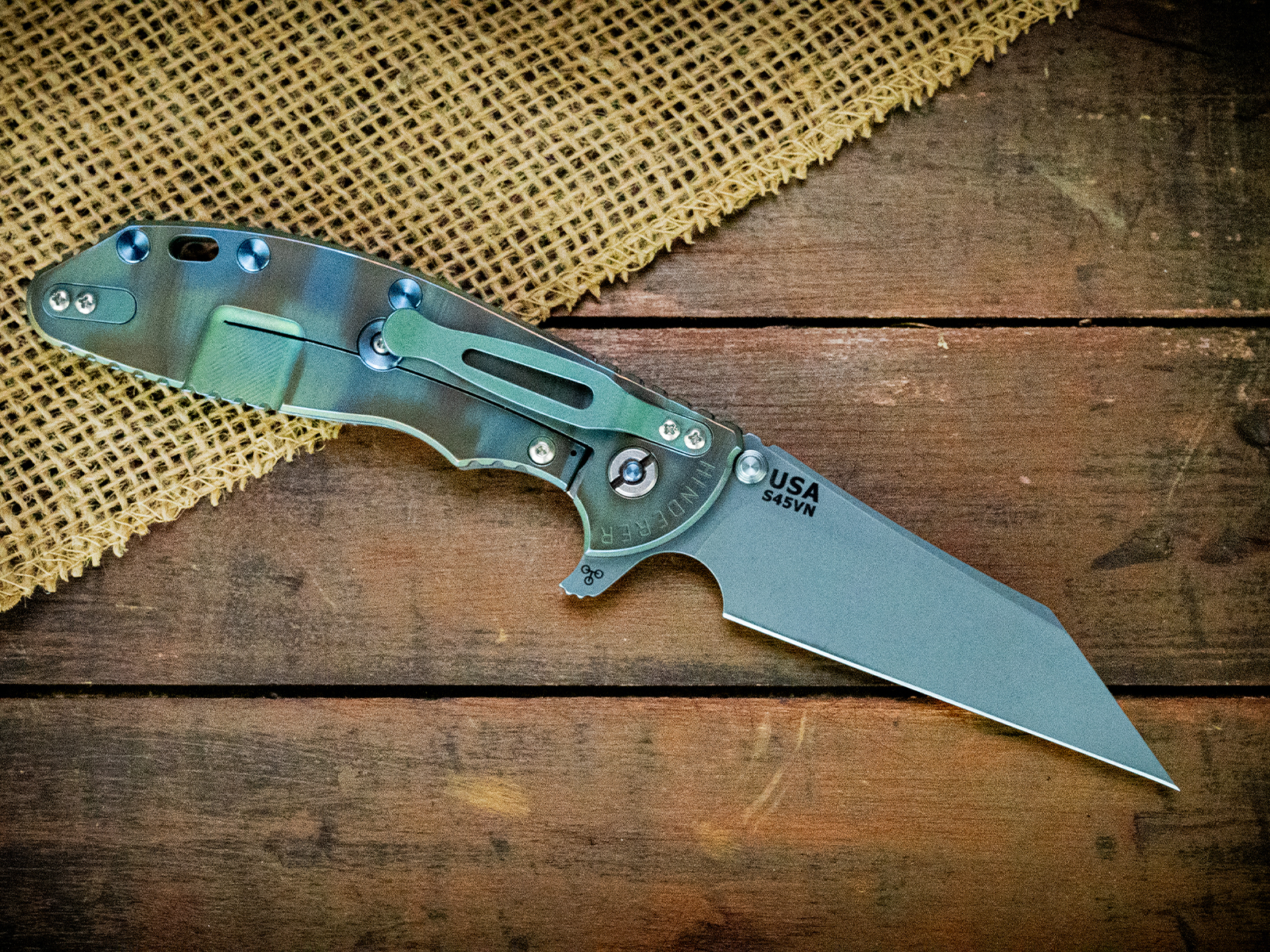 XM-24 Wharncliffe Skinny-S45VN-Special Finish-Translucent G10-Blue Ti Hardware XM-24 Wharncliffe Skinny-S45VN-Special Finish-Translucent G10-Blue Ti Hardware