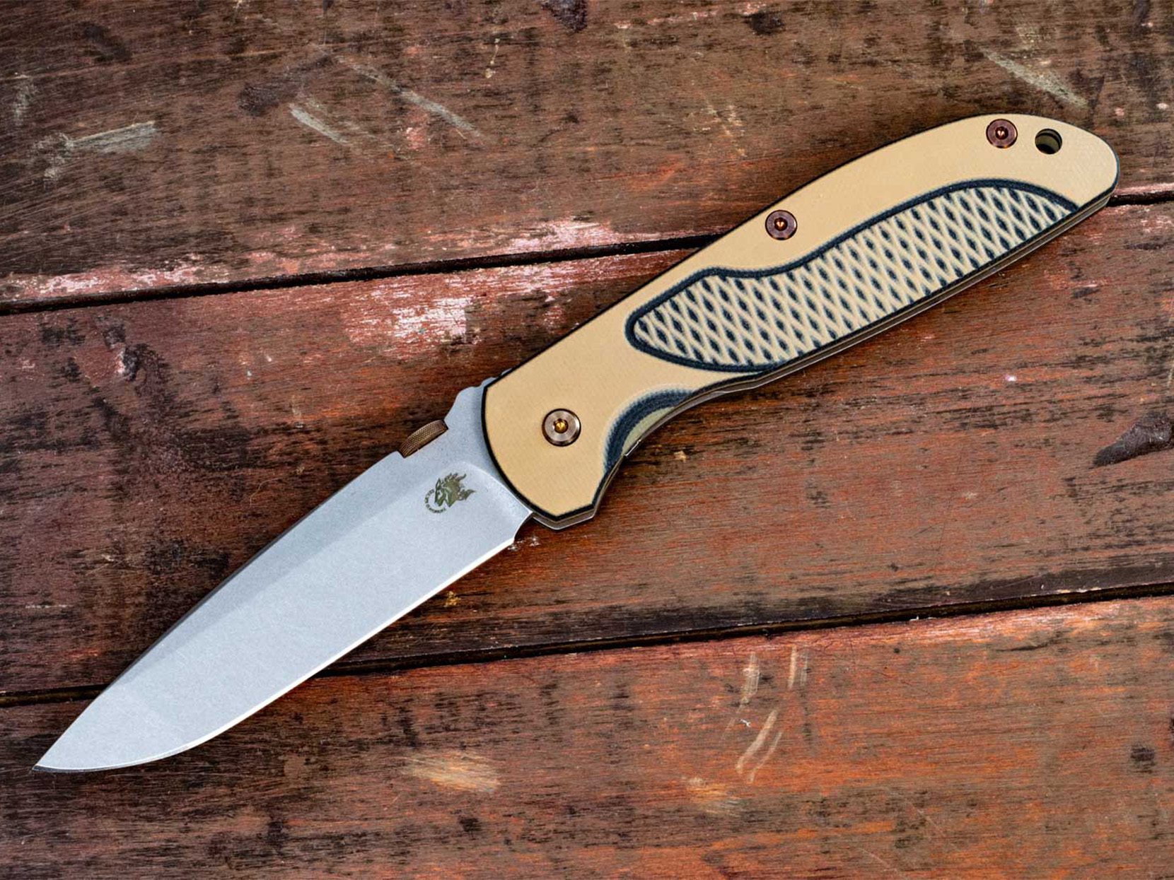 FireTac Spanto-Dog Paw Series-Working Finish-Bronze Ti Hardware-Coyote/Black G10 FireTac Spanto-Dog Paw Series-Working Finish-Bronze Ti Hardware-Coyote/Black G10