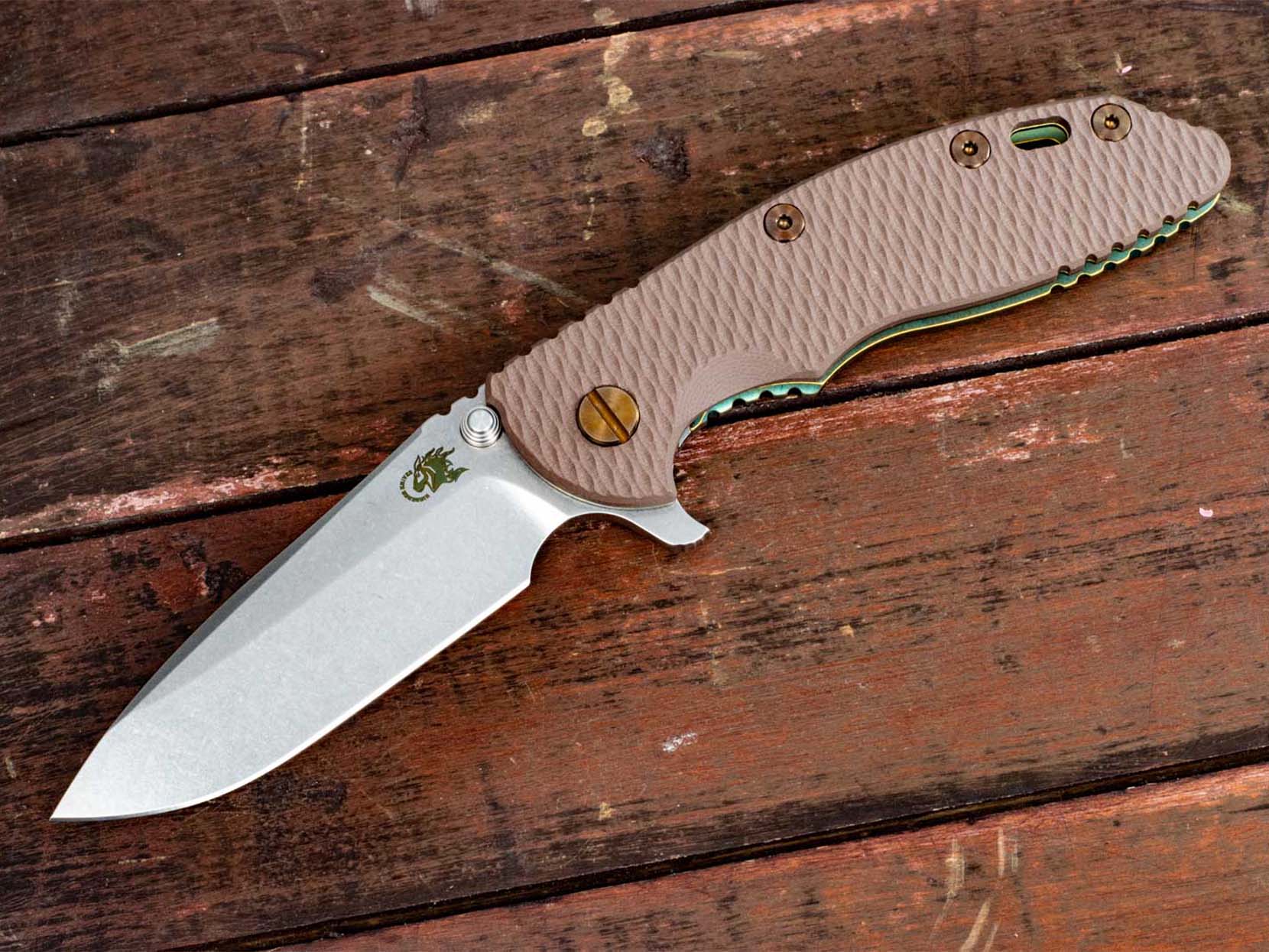 XM-18 3.5" Spearpoint-Stonewash-Bronze Chaos Paw-G10 XM-18 3.5" Spearpoint-Stonewash-Bronze Chaos Paw-G10