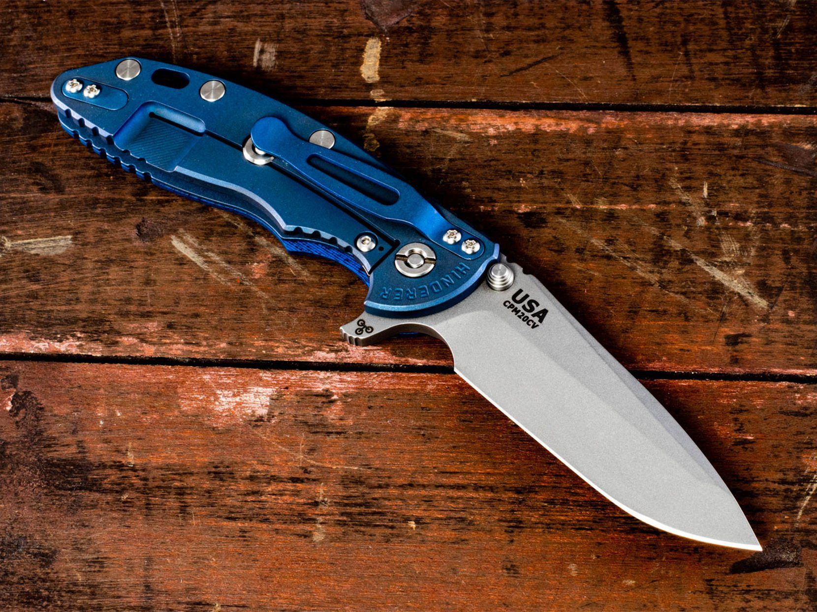 XM-18 3.5" Spearpoint-Working Finish Blade-Battle Blue Lockside-Blue/Black G10