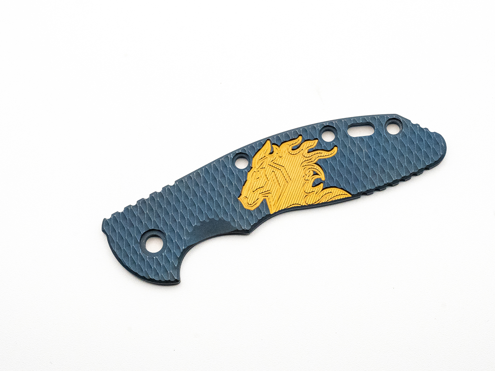 ExpProductCell_3.5" XM18 Titanium Scale-Milled Horse Head Logo-Textured-Battle Blue-Bronze/Bronze