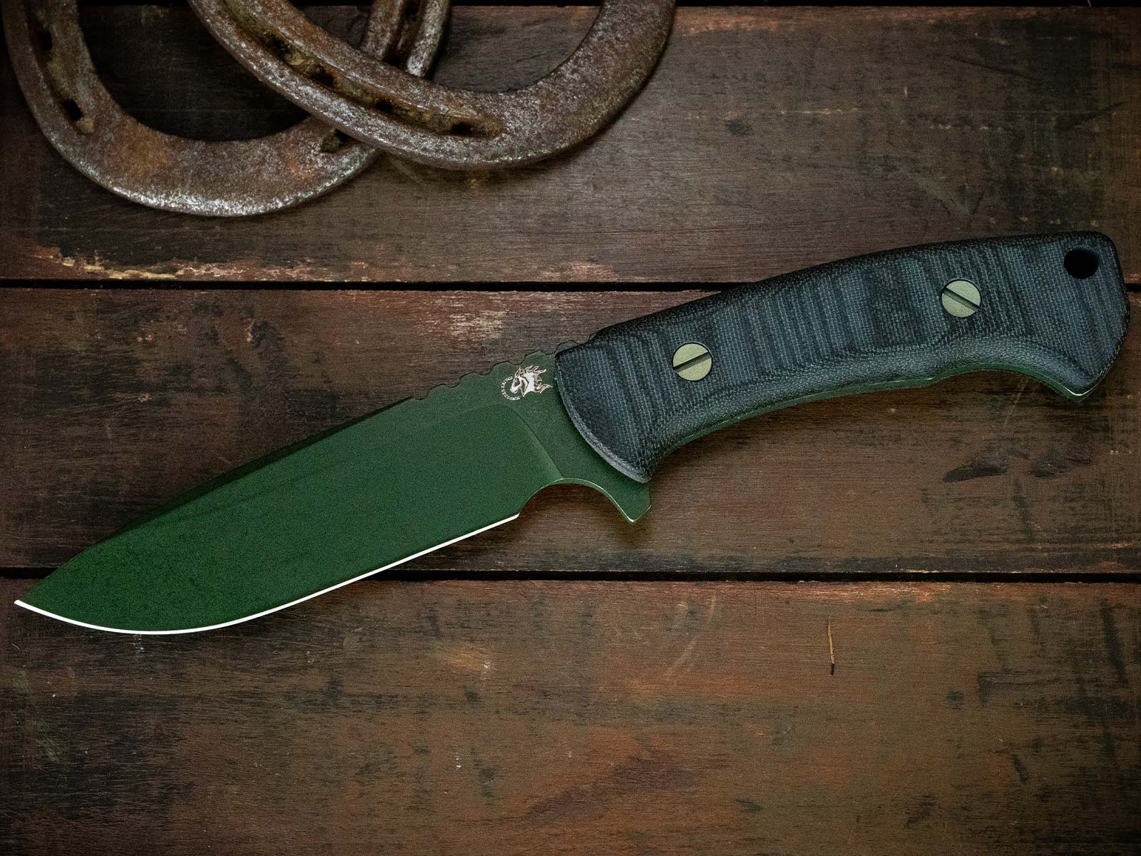 ExpProductCell_The Ranch-Spearpoint-Cerakote Highland Green-CPM 3V-Black Micarta-Battle Green Ti Hardware ExpProductCell_The Ranch-Spearpoint-Cerakote Highland Green-CPM 3V-Black Micarta-Battle Green Ti Hardware