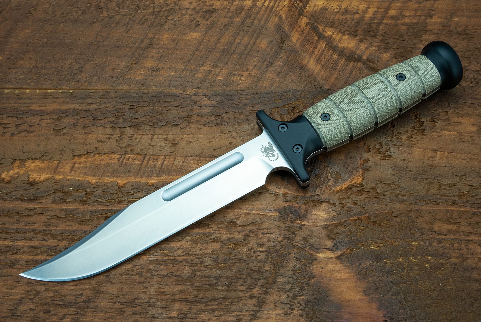 ExpProductCell_Rick Hinderer Knives "KaBar"-3V-Stonewash-OD Green Micarta