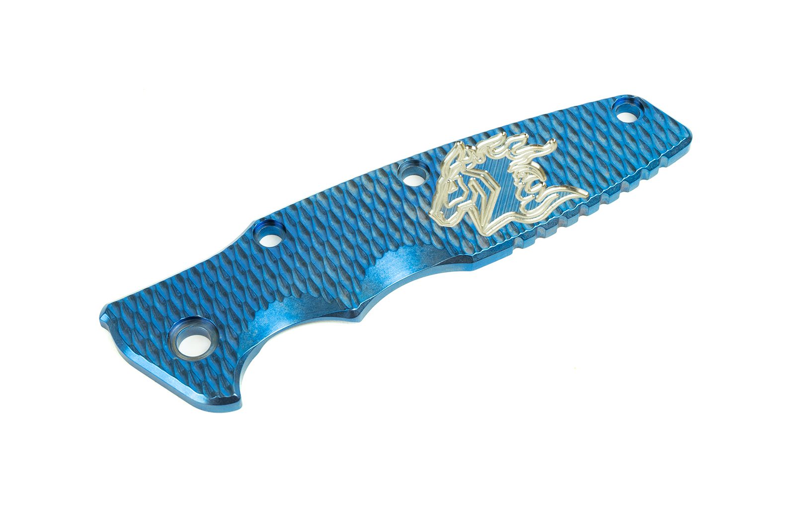 Eklipse 3.5"Titanium Scale-Milled Horse Head Logo-Textured-Stonewash Blue-Blue/Silver Eklipse 3.5"Titanium Scale-Milled Horse Head Logo-Textured-Stonewash Blue-Blue/Silver