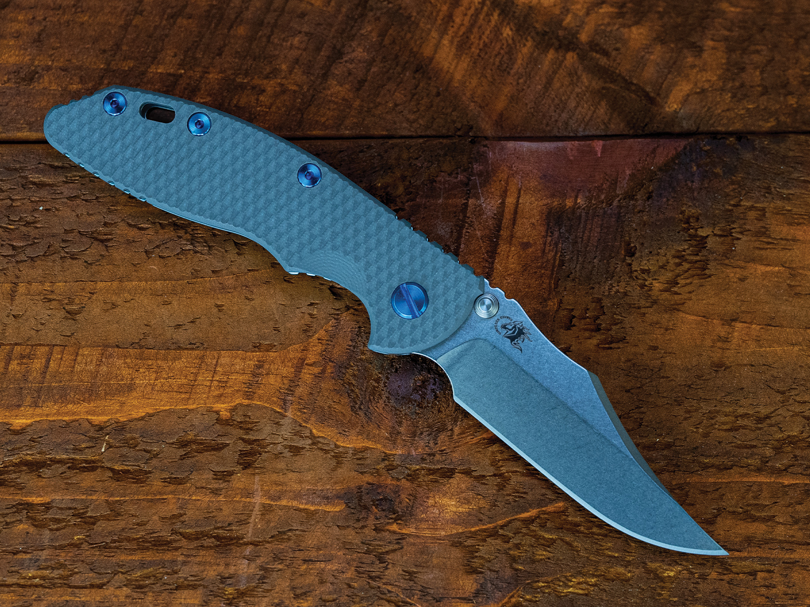 ExpProductCell_XM-18 3.5" Non-Flipper Bowie-S45VN-Stonewash Light Blue-Grey G10-Blue Ti Hardware-Left Handed