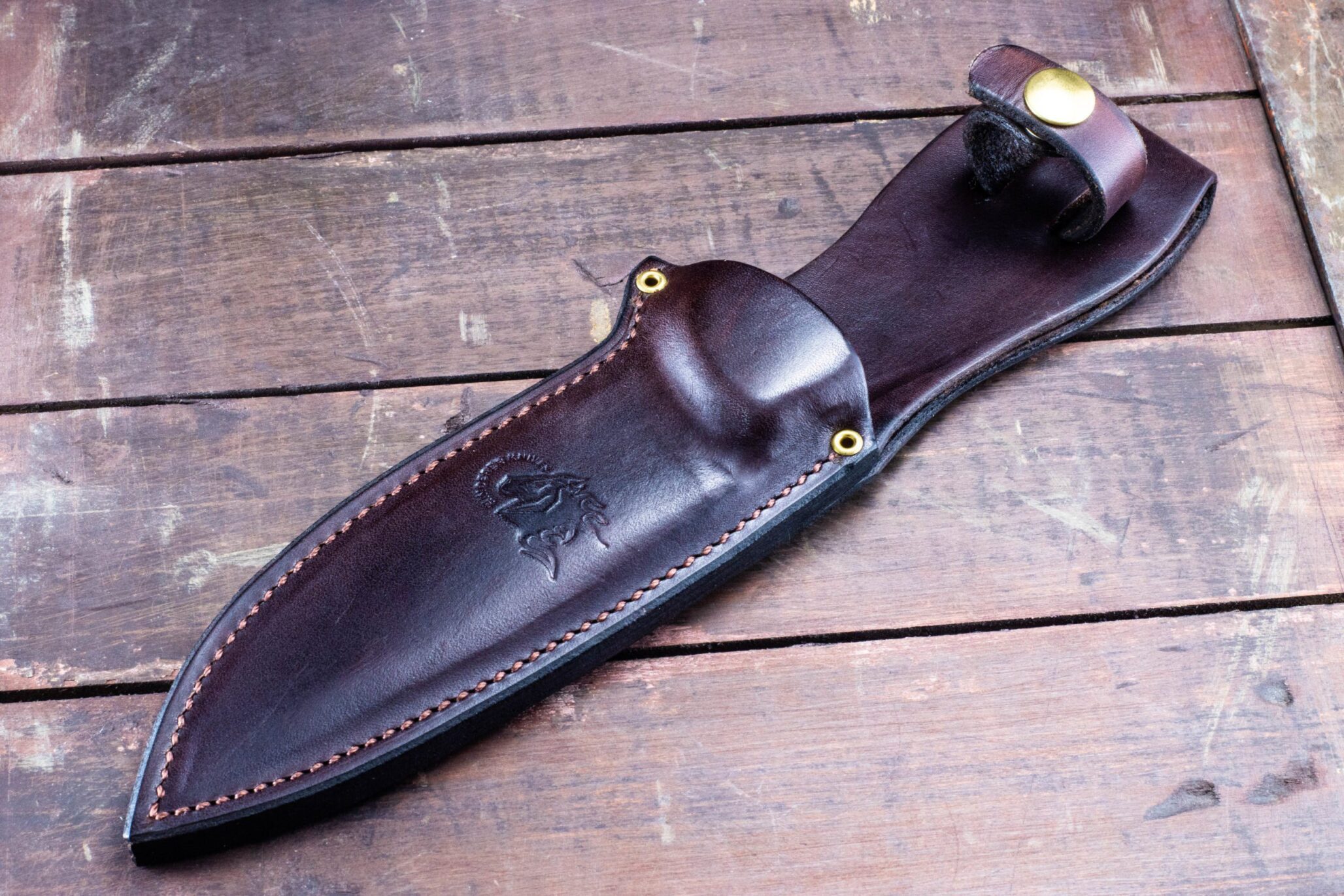 The Ranch Drop Point/Harpoon Spanto replacement Leather Sheath-Right Hand-Brown The Ranch Drop Point/Harpoon Spanto replacement Leather Sheath-Right Hand-Brown