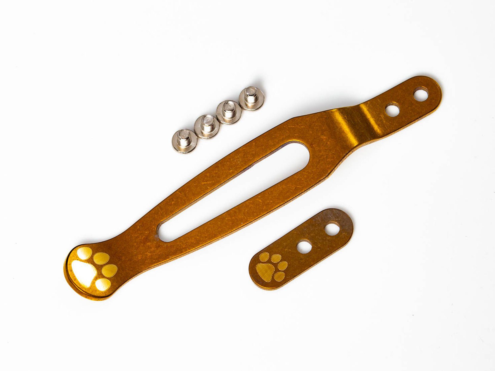 Gold Dog Paw-Stonewash Bronze-Clip and Tab Gold Dog Paw-Stonewash Bronze-Clip and Tab