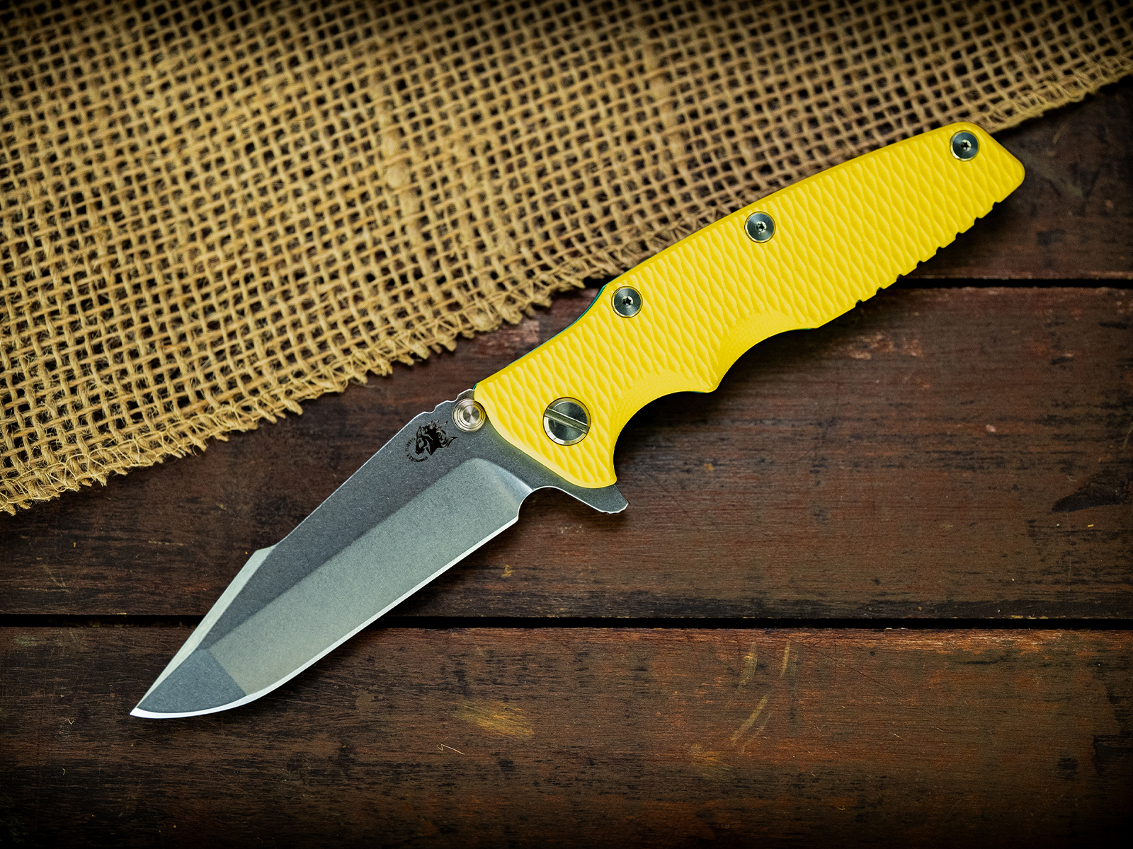 Eklipse-S45VN-Harpoon Spanto-Stonewash Blade-Special Ano-Yellow G10 Eklipse-S45VN-Harpoon Spanto-Stonewash Blade-Special Ano-Yellow G10