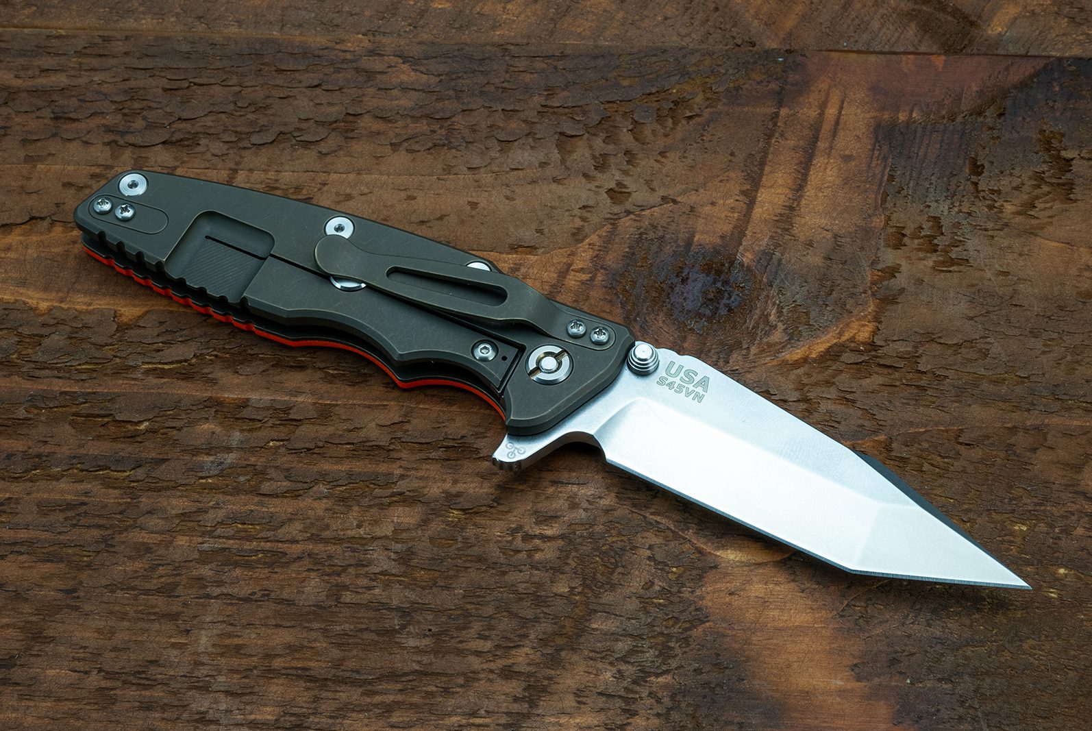 Eklipse-Harpoon Tanto-S45VN-Stonewash Blade-Battle Bronze-G10 Eklipse-Harpoon Tanto-S45VN-Stonewash Blade-Battle Bronze-G10
