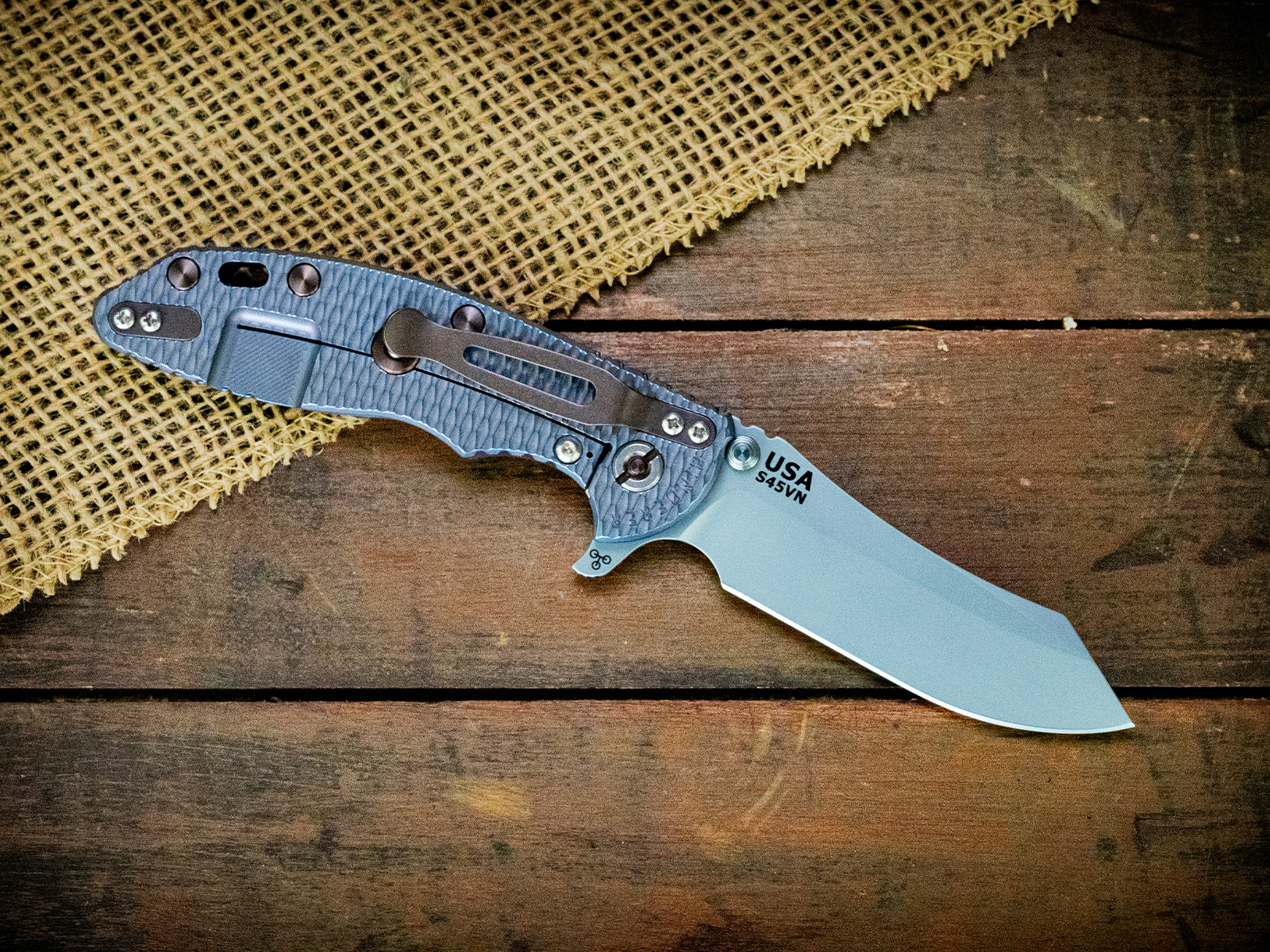 XM-18 3.5"-S45VN-Skinner-Bead Purple/Blue-Purple G10-Purple Ti Hardware XM-18 3.5"-S45VN-Skinner-Bead Purple/Blue-Purple G10-Purple Ti Hardware
